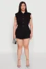 Plus Size Daisy Cargo Pocket Denim Romper sold by Rainbow