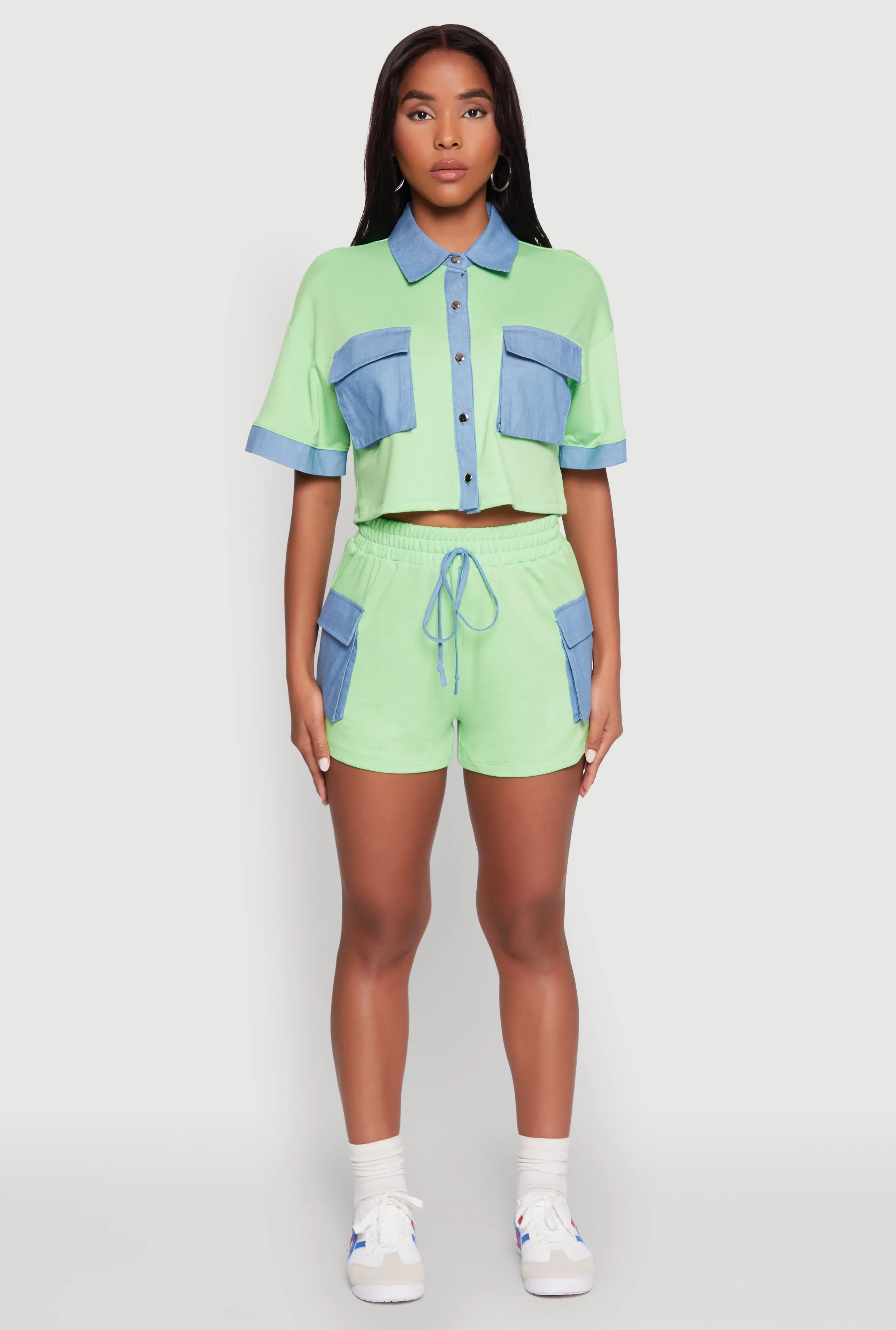 Chambray Cargo Pocket Sweatshorts sold by Rainbow product image thumbnail 2