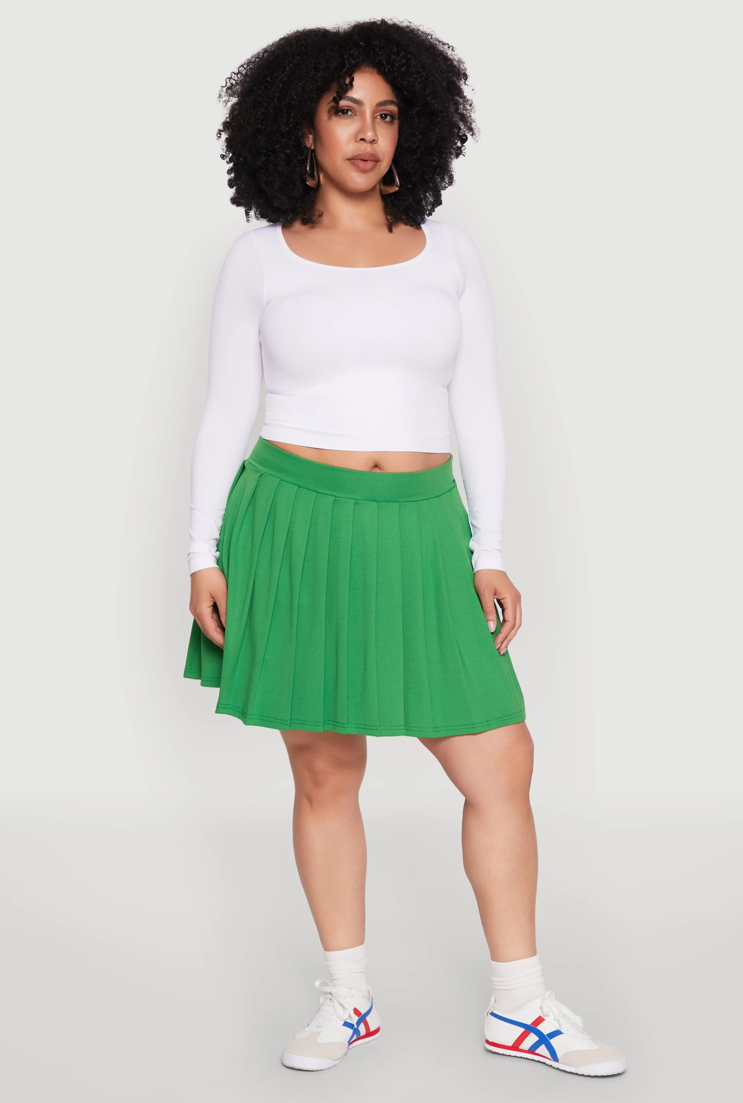 Plus Size Pleated Tennis Skirt sold by Rainbow