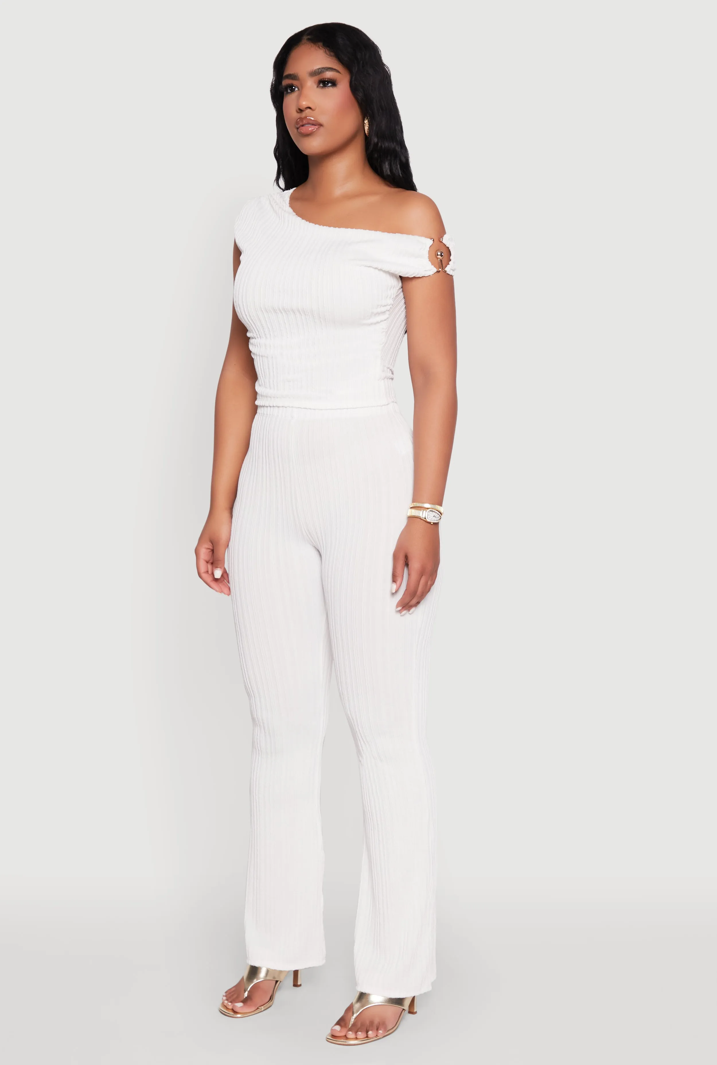 High Waisted Textured Knit Boot Cut Pants sold by Rainbow product image thumbnail 5