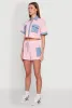 Chambray Detail Short Sleeve Crop Top sold by Rainbow