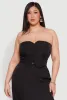 Plus Size Pinstripe Button Front Strapless Top sold by Rainbow