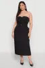 Plus Size Pinstripe Button Front Strapless Top sold by Rainbow