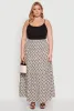 Plus Size Patterned Smocked Waist Maxi Skirt sold by Rainbow