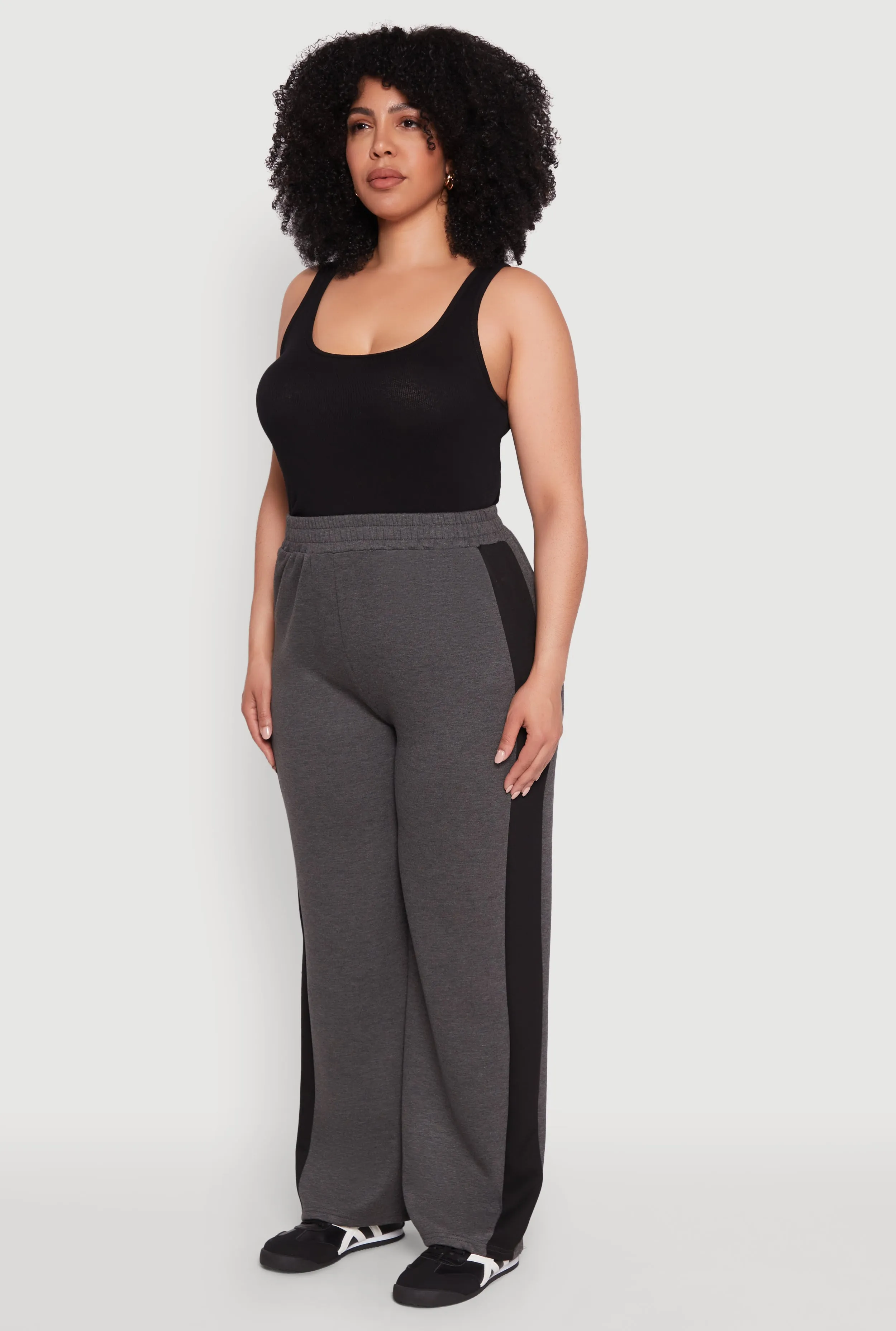 Plus Size Contrast Trim Wide Leg Pants sold by Rainbow product image thumbnail 3