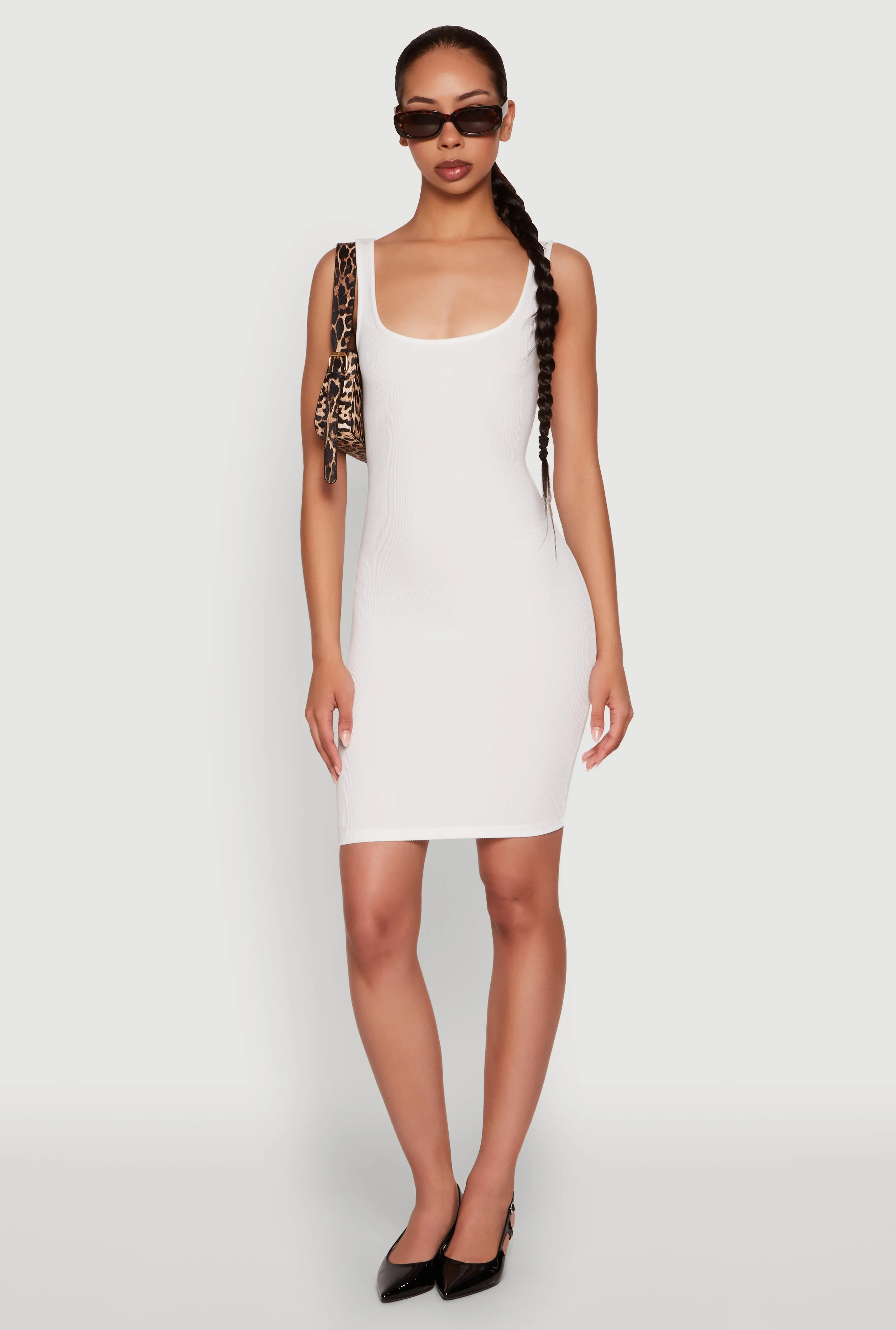 Rib Knit Scoop Neck Tank Dress sold by Rainbow