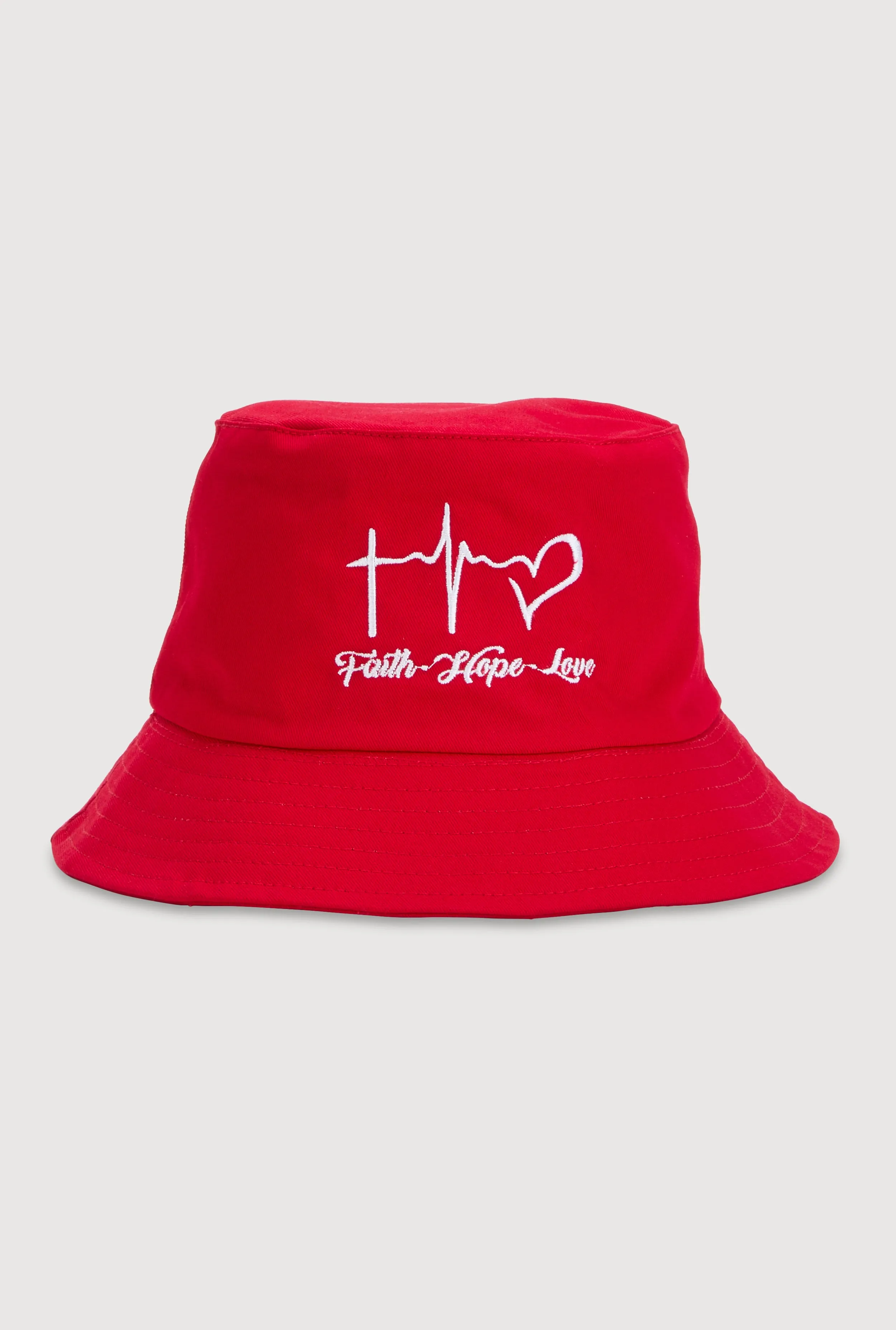 Faith Hope Love Embroidered Bucket Hat sold by Rainbow