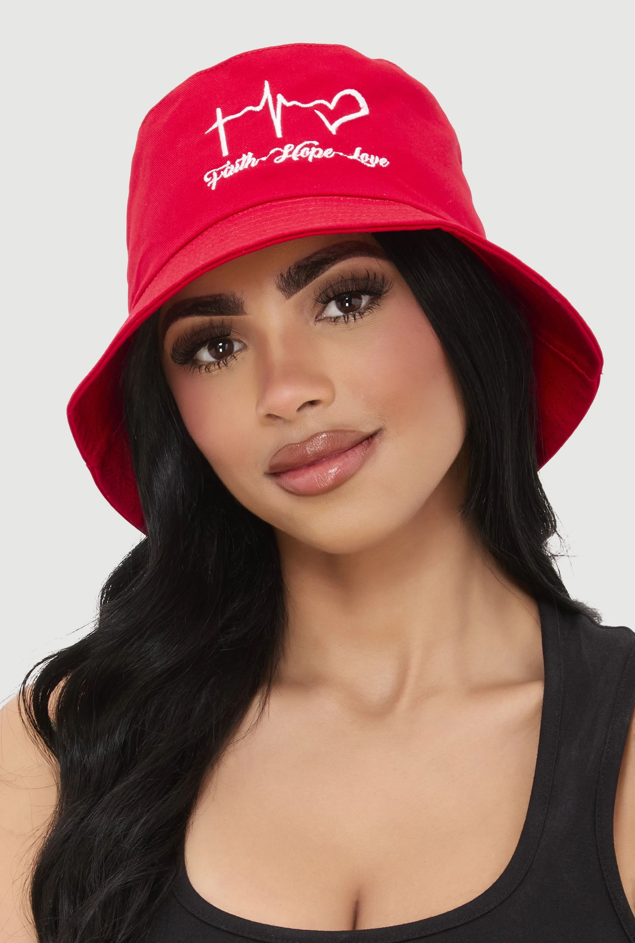 Faith Hope Love Embroidered Bucket Hat sold by Rainbow product image thumbnail 2