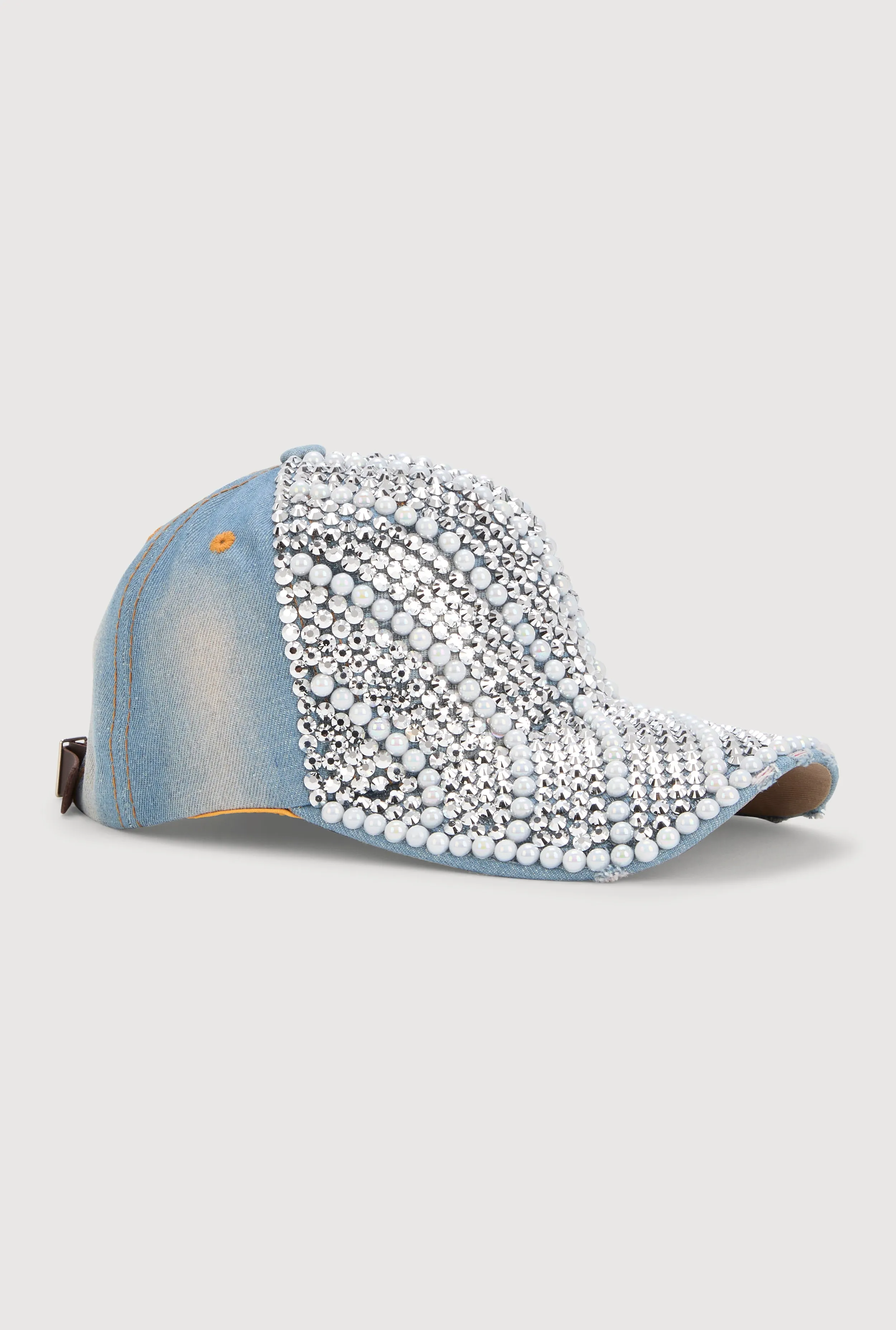 Rhinestone and Pearl Studded Baseball Hat sold by Rainbow
