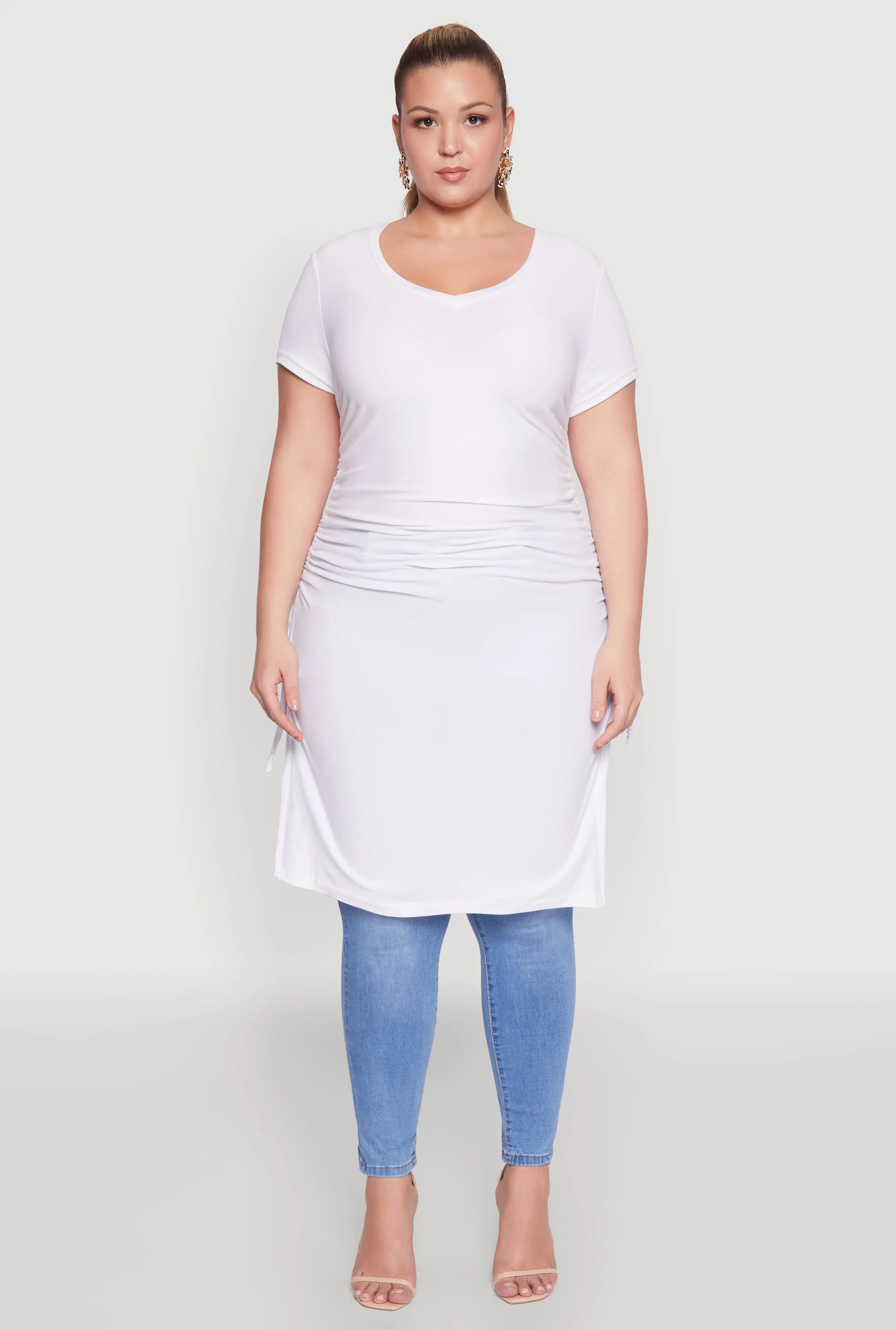 Plus Size Ruched Side Slit Maxi Top sold by Rainbow product image thumbnail 3