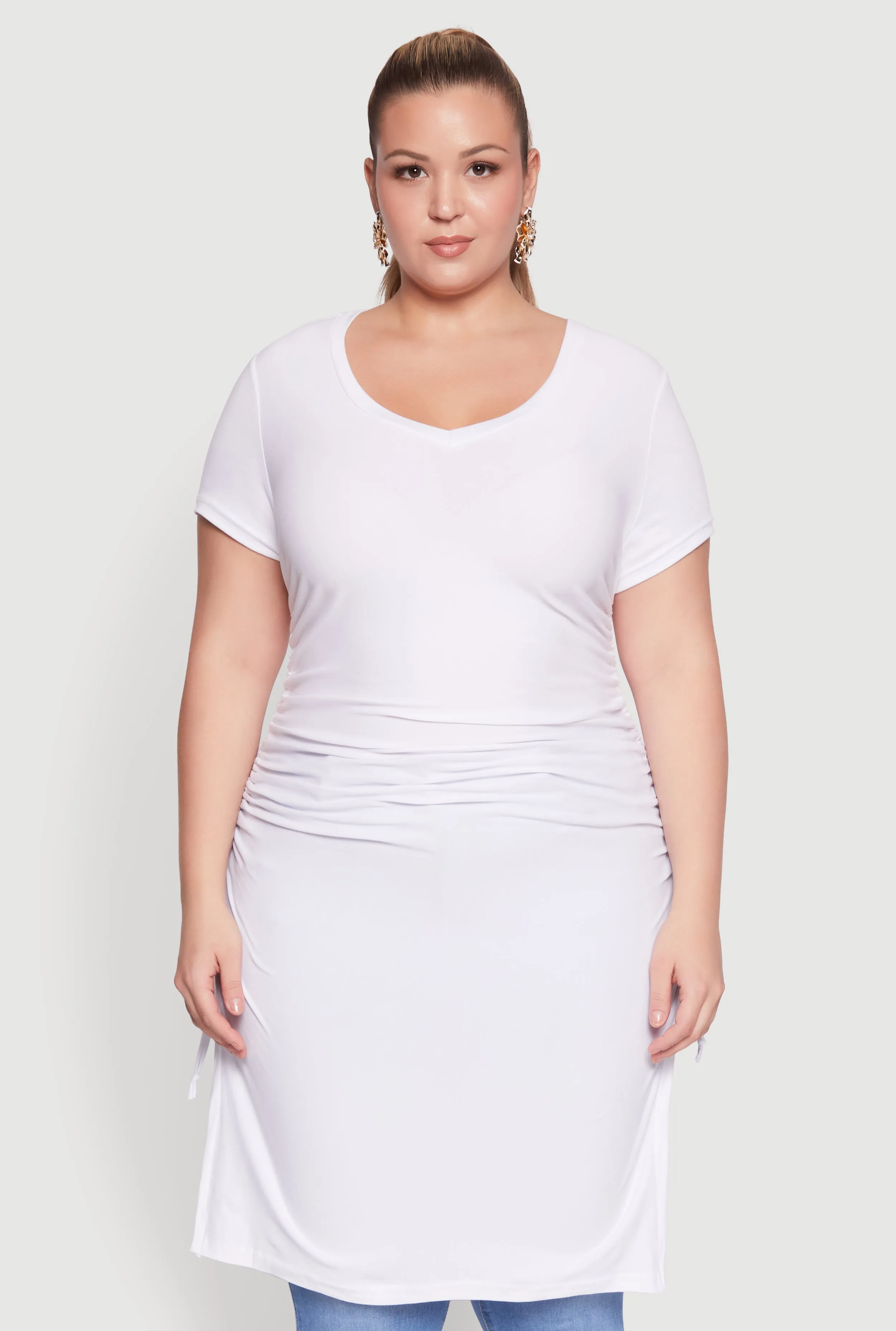 Plus Size Ruched Side Slit Maxi Top sold by Rainbow product image thumbnail 2