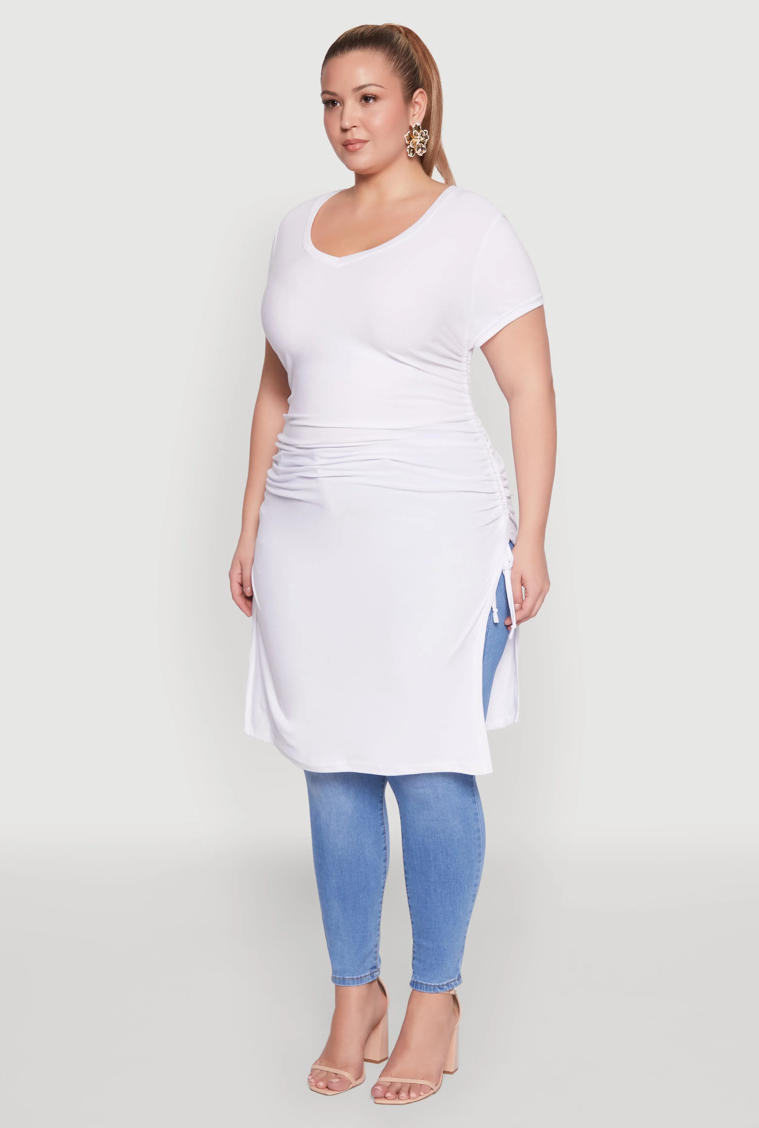 Plus Size Ruched Side Slit Maxi Top sold by Rainbow product image thumbnail 5