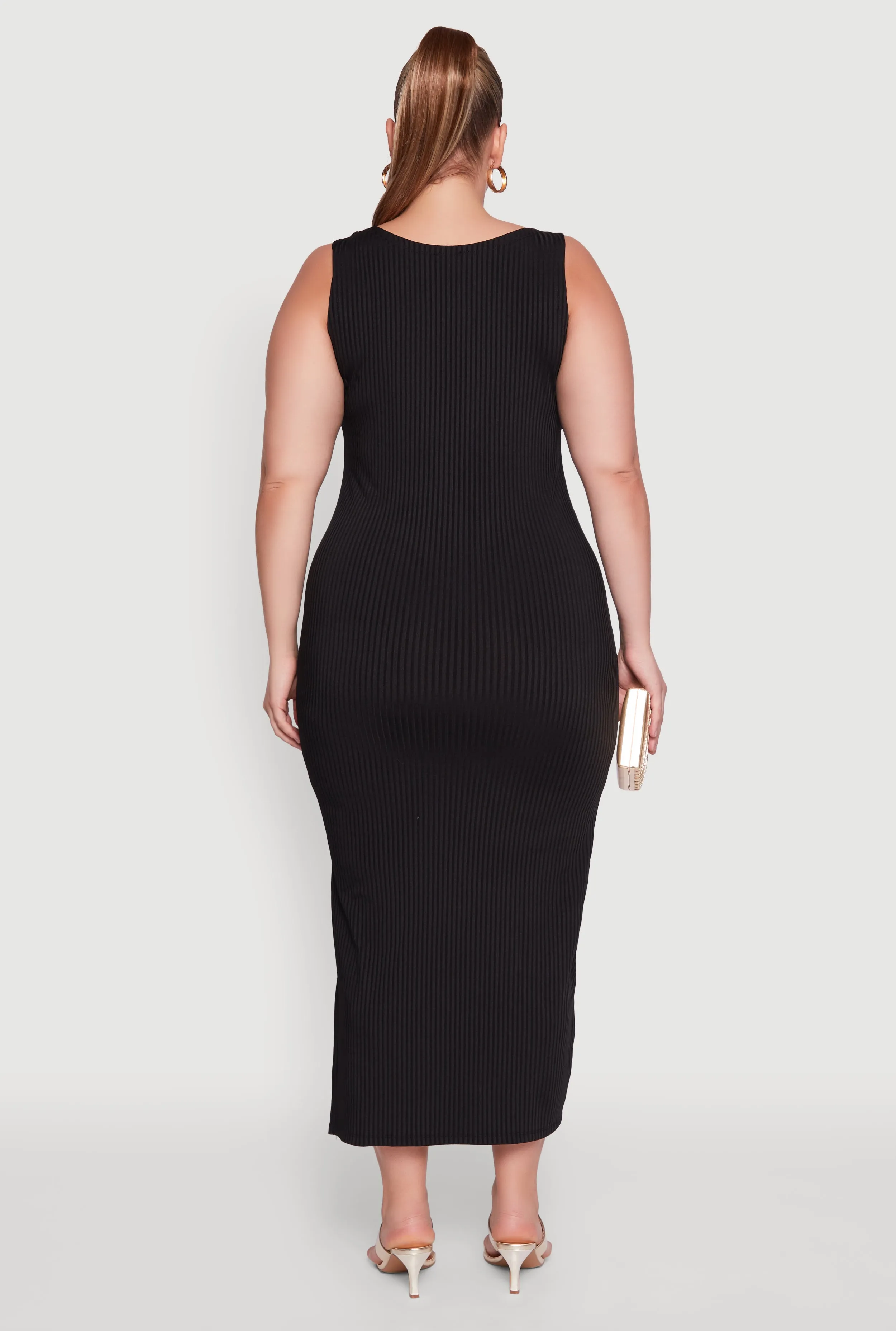 Plus Size Ribbed Knit Maxi Tank Dress sold by Rainbow product image thumbnail 5