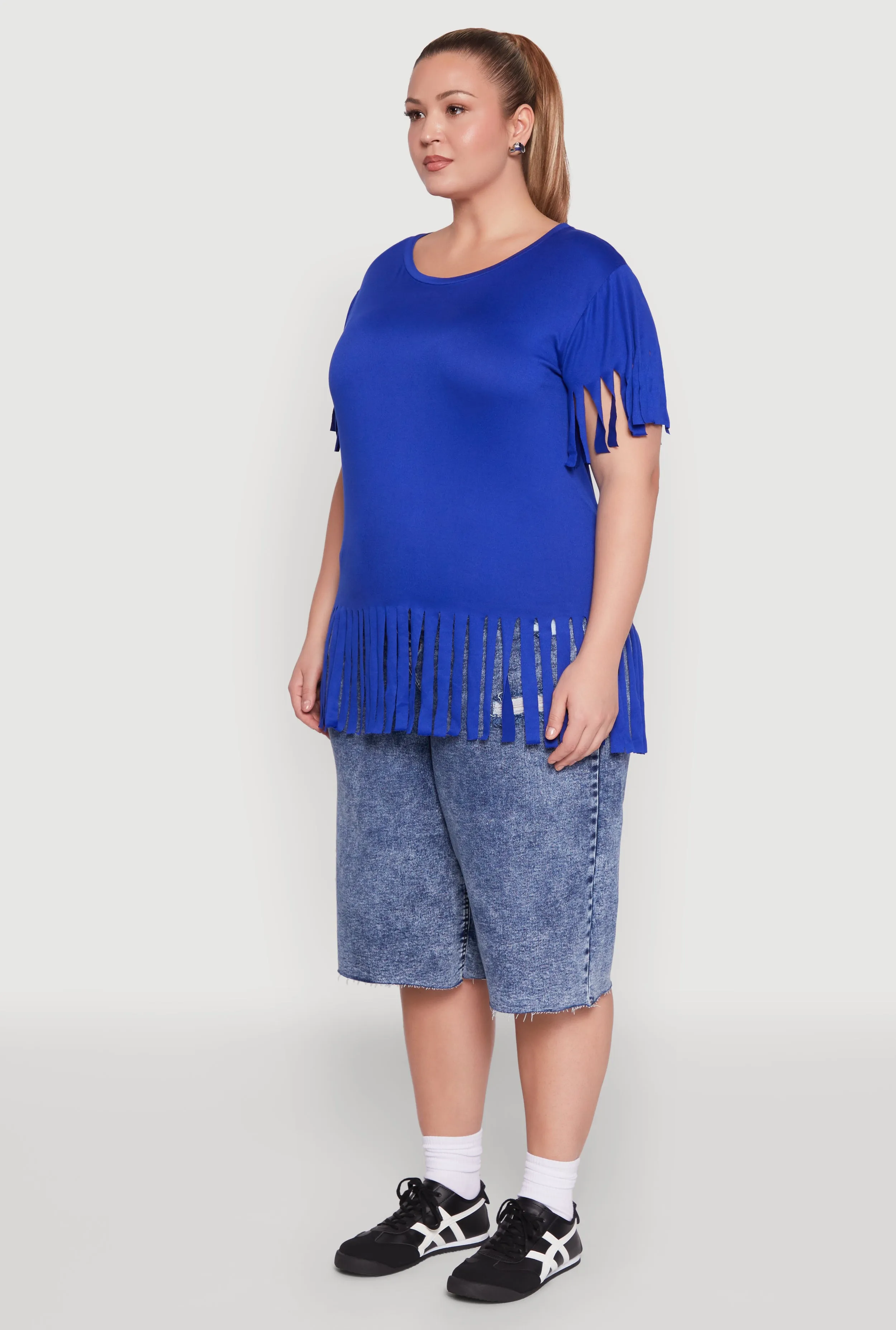 Plus Size Fringe Sleeve Tee sold by Rainbow product image thumbnail 5