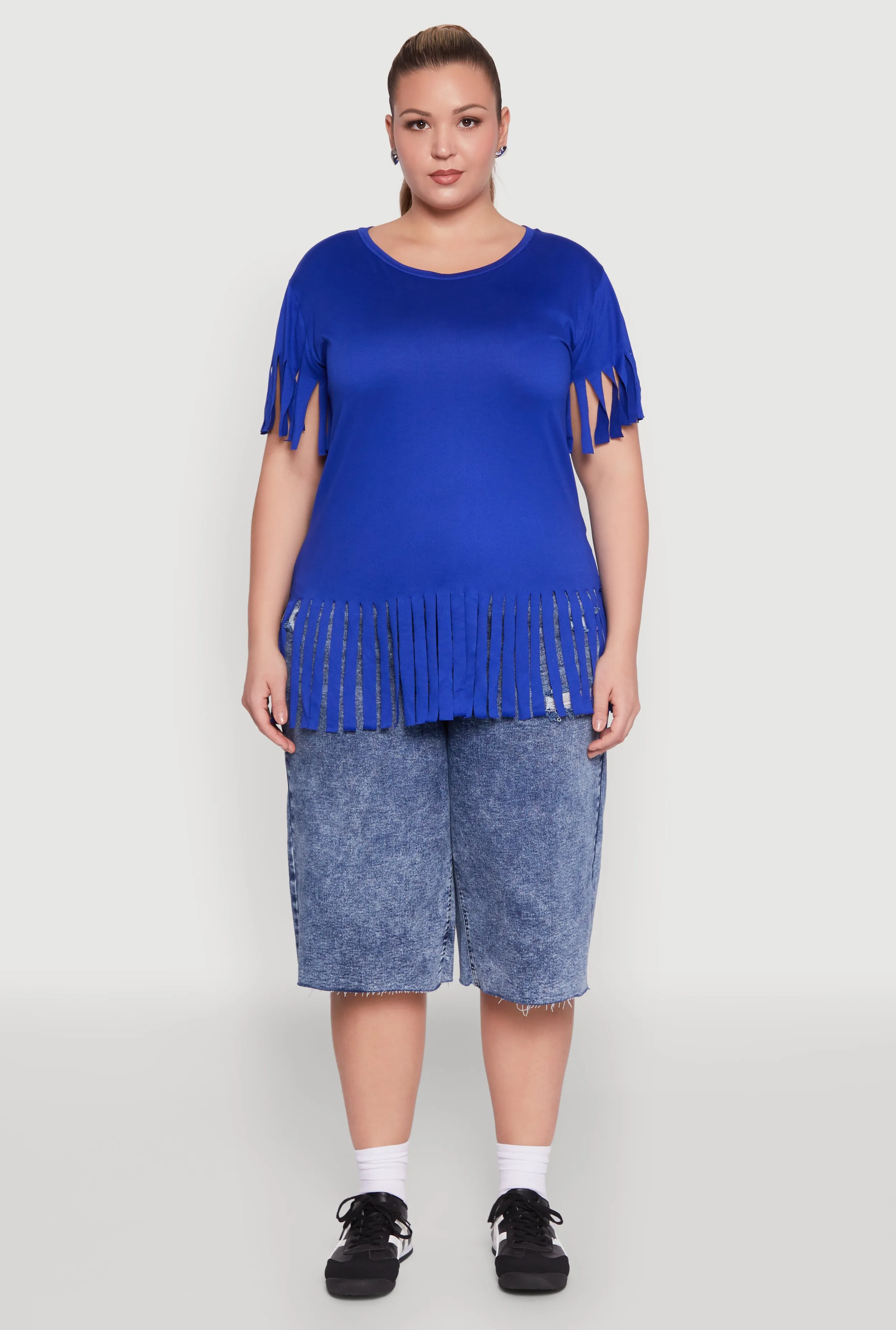Plus Size Fringe Sleeve Tee sold by Rainbow product image thumbnail 3