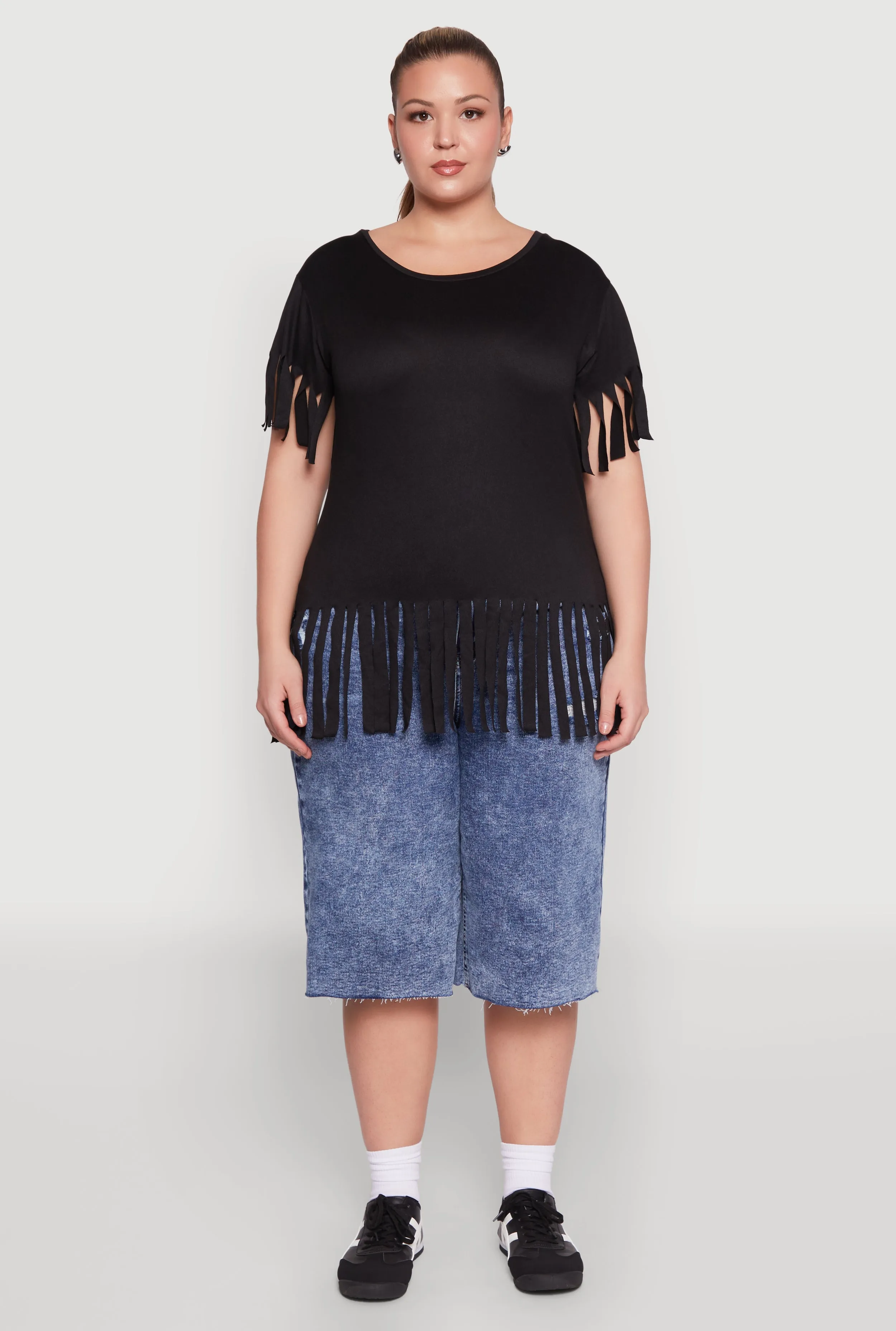 Plus Size Fringe Hem Tee sold by Rainbow product image thumbnail 3