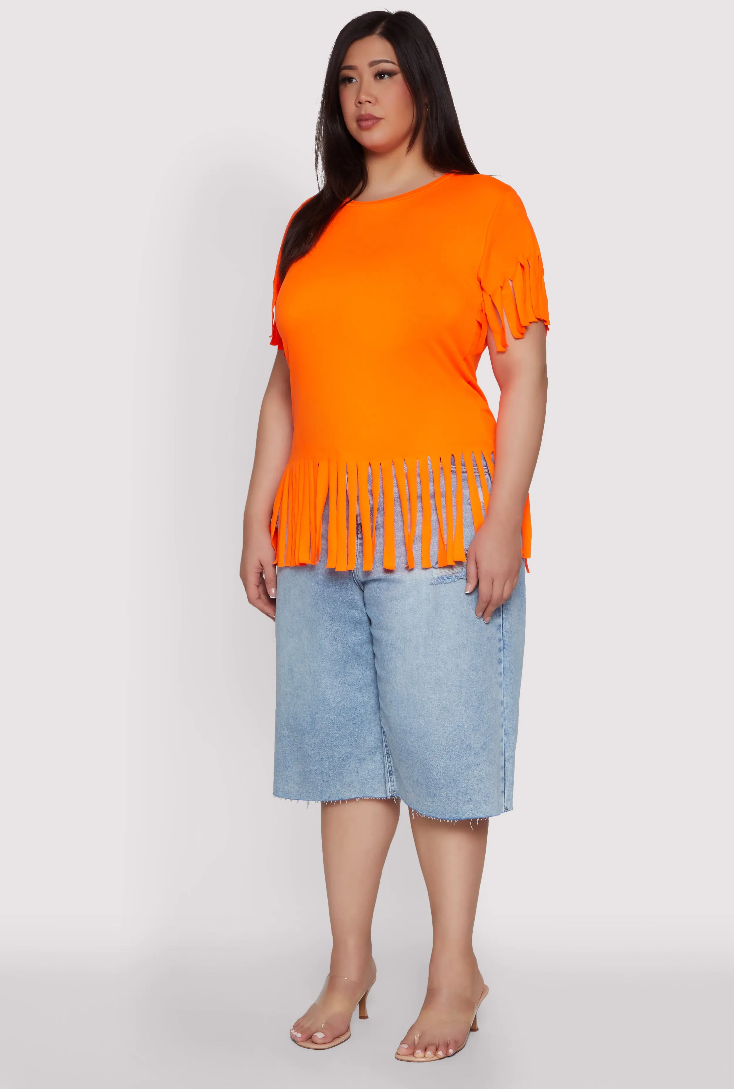 Plus Size Fringe Hem Tee sold by Rainbow product image thumbnail 5