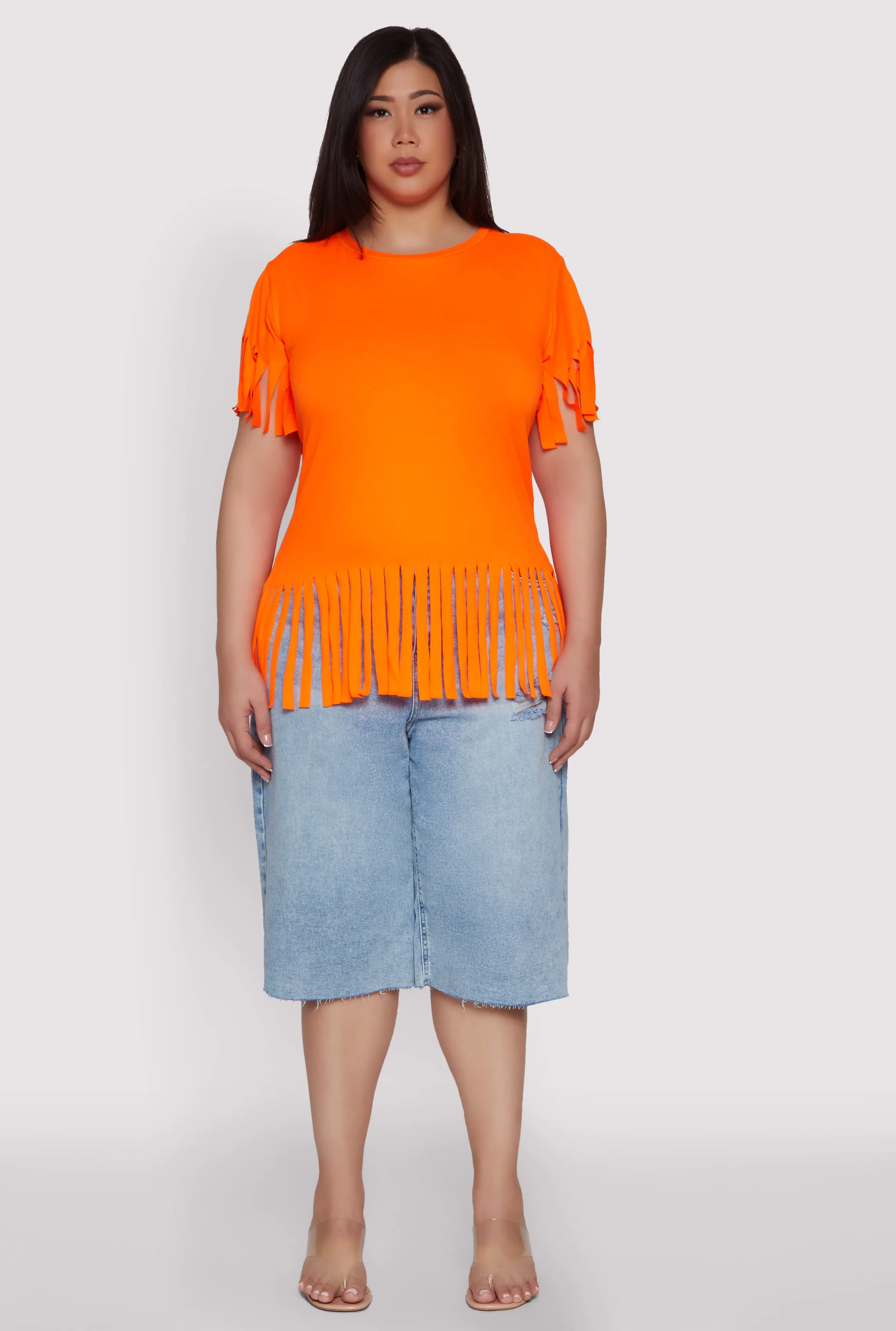 Plus Size Fringe Hem Tee sold by Rainbow product image thumbnail 3