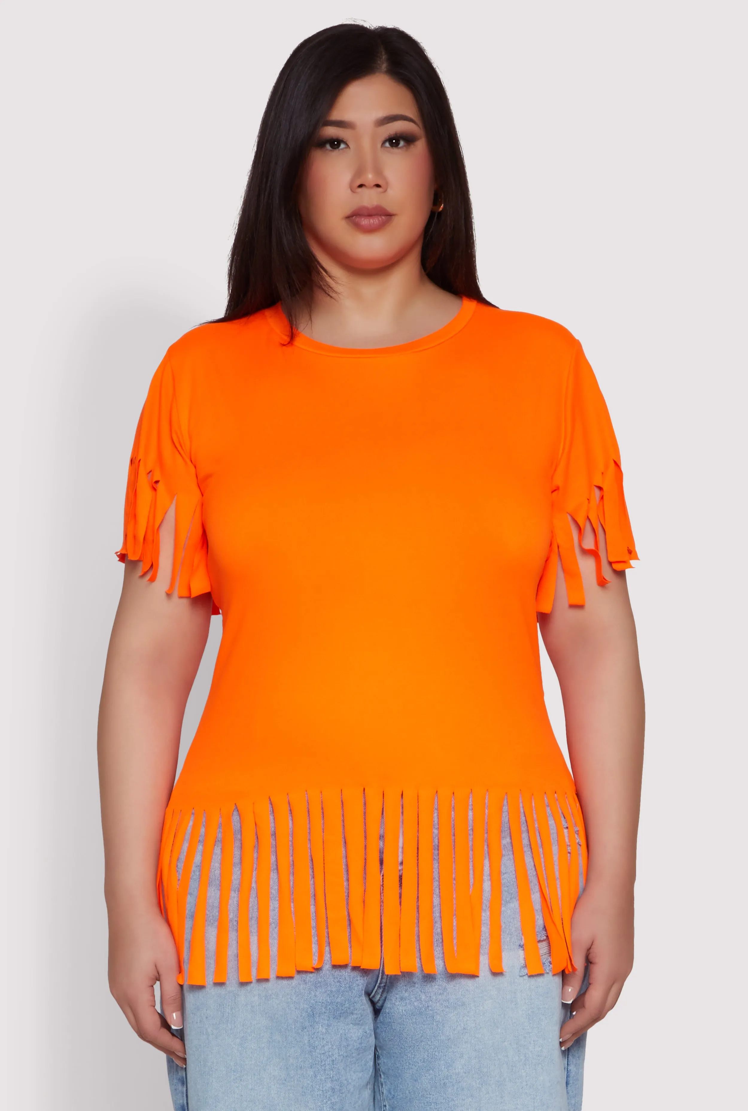 Plus Size Fringe Hem Tee sold by Rainbow product image thumbnail 2