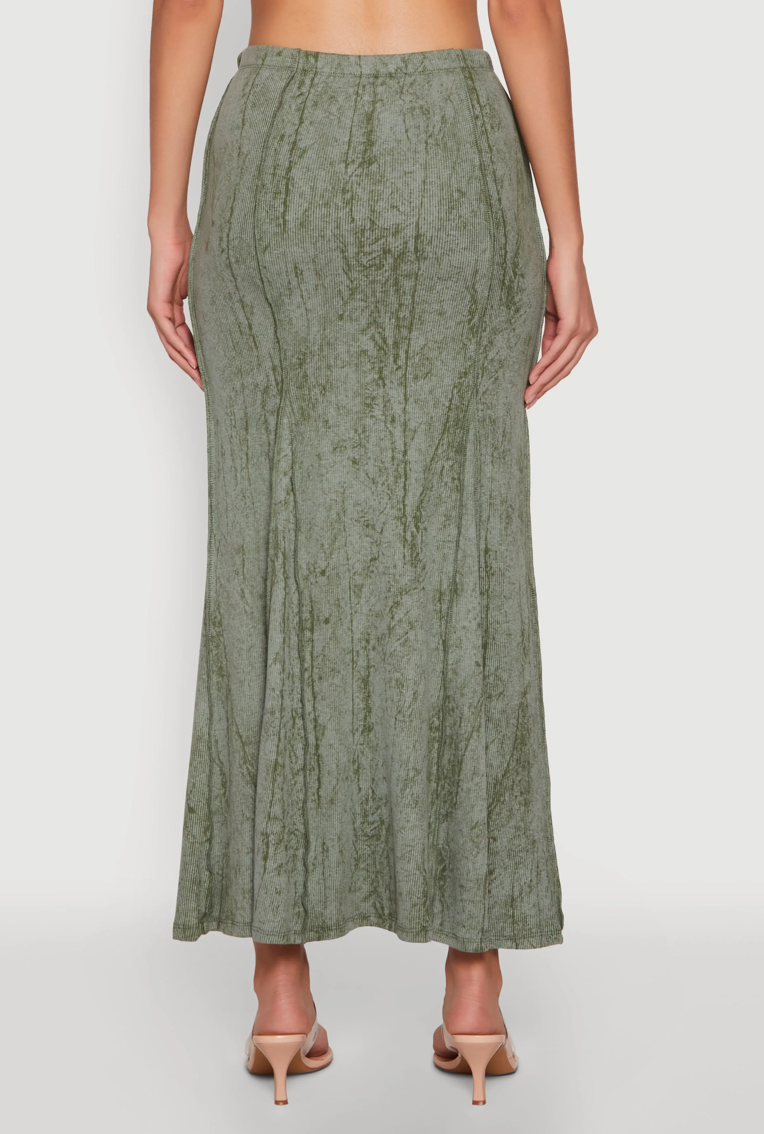 Mineral Wash Pintuck Maxi Skirt sold by Rainbow product image thumbnail 5