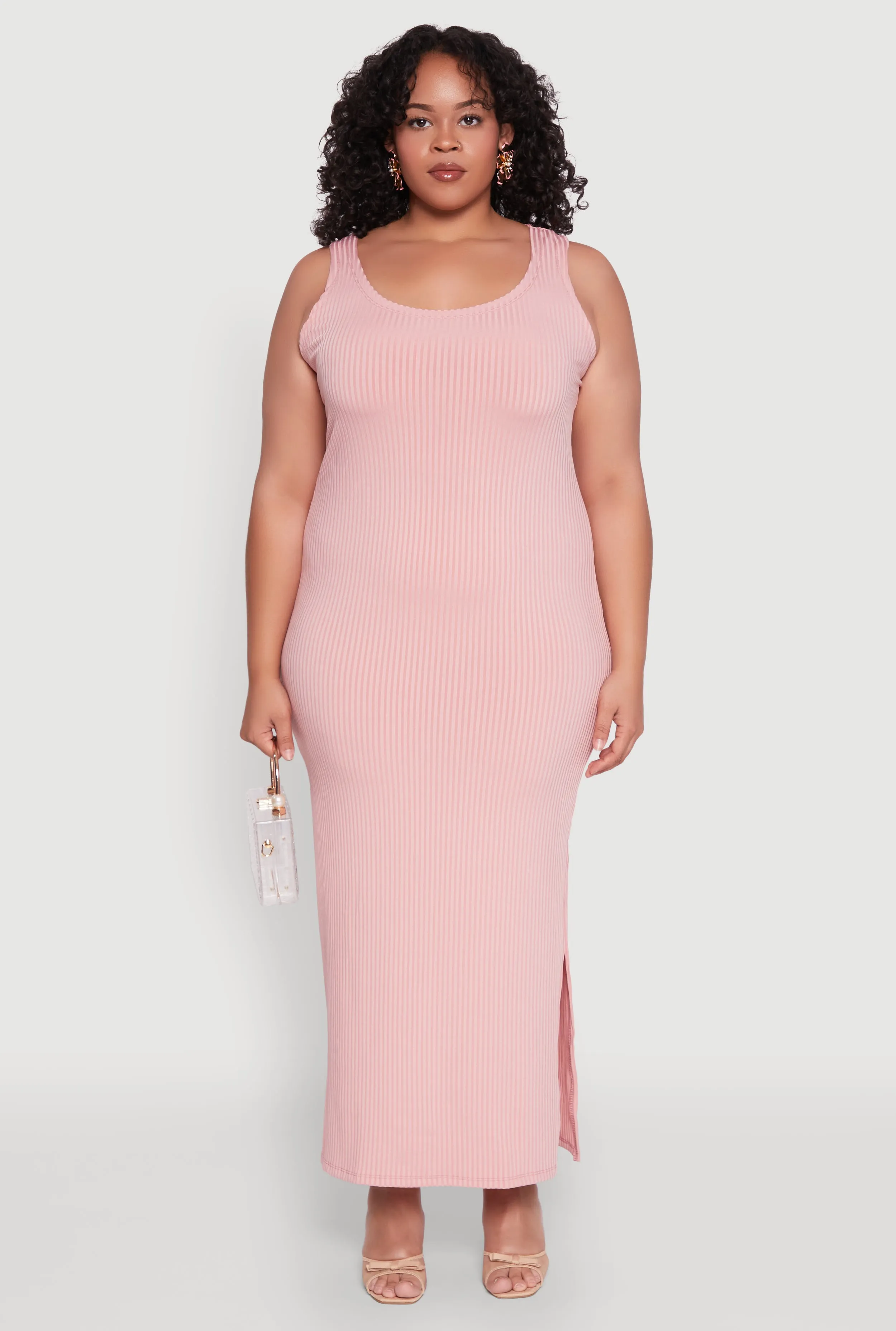 Plus Size Ribbed Knit Maxi Tank Dress sold by Rainbow product image thumbnail 2