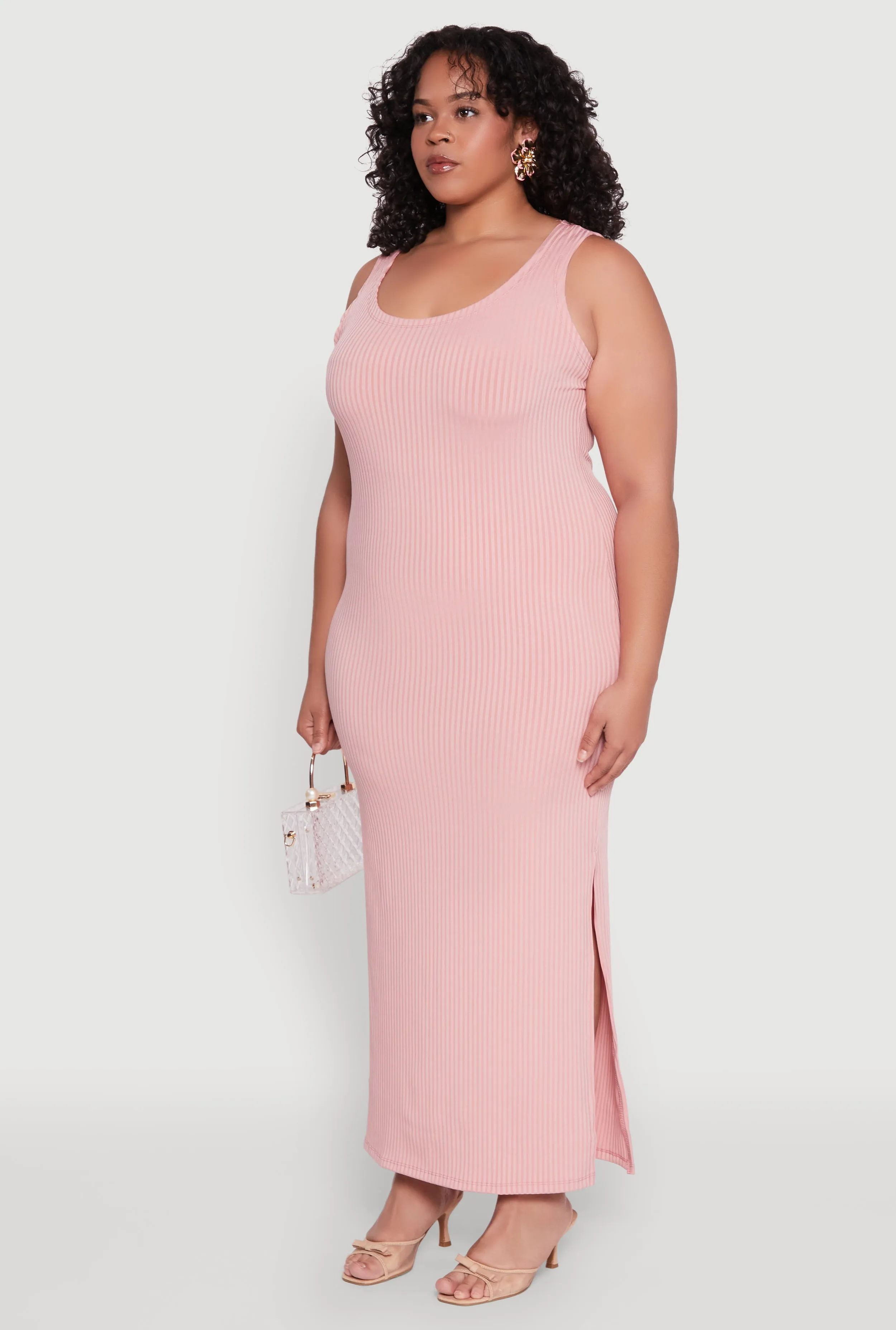 Plus Size Ribbed Knit Maxi Tank Dress sold by Rainbow product image thumbnail 3
