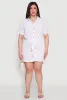 Plus Size Button Front Tie Waist Shirt Dress sold by Rainbow