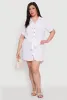 Plus Size Button Front Tie Waist Shirt Dress sold by Rainbow