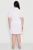 Plus Size Button Front Tie Waist Shirt Dress sold by Rainbow