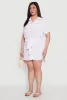 Plus Size Button Front Tie Waist Shirt Dress sold by Rainbow