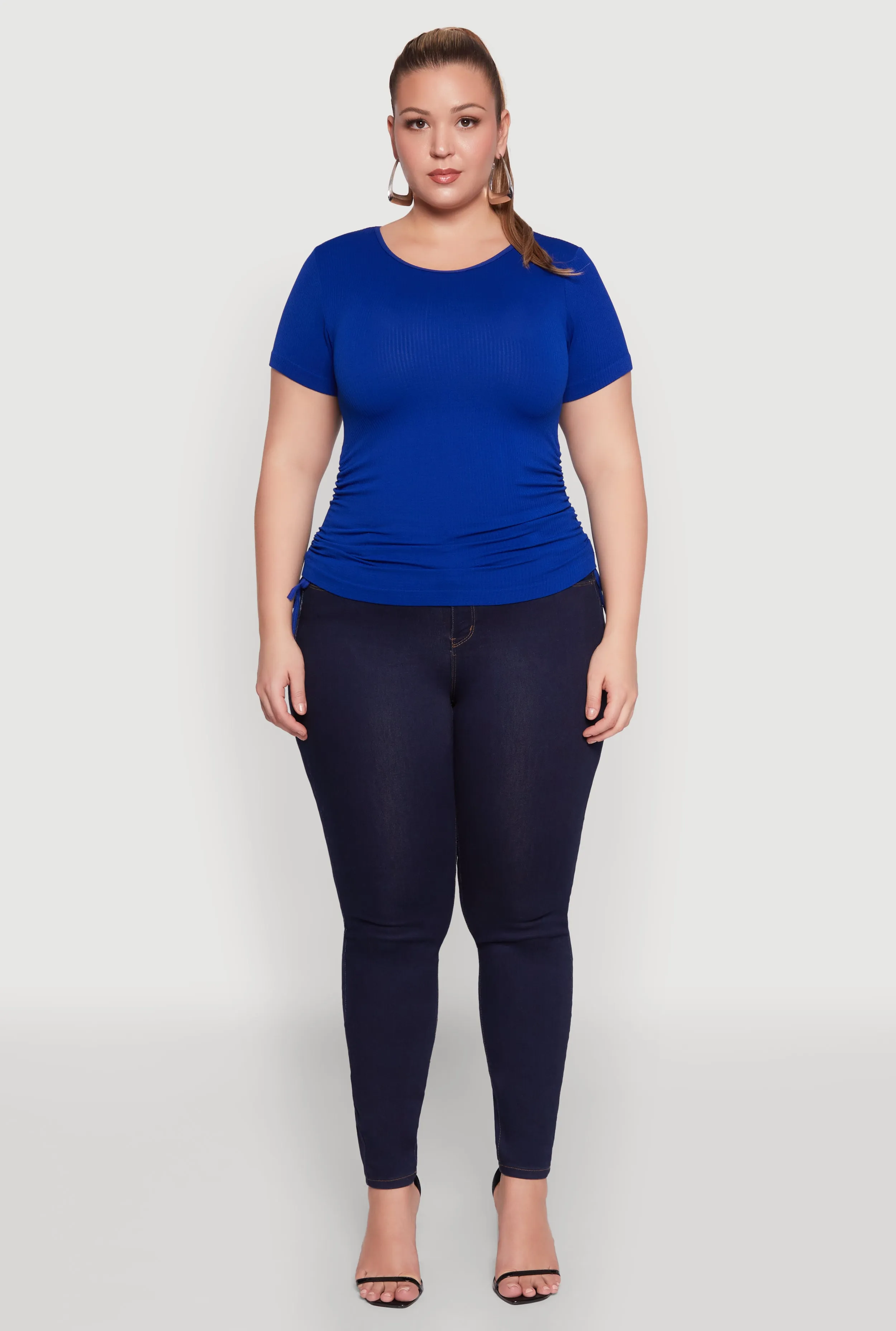 Plus Size Seamless Drawstring Side Tee sold by Rainbow product image thumbnail 3