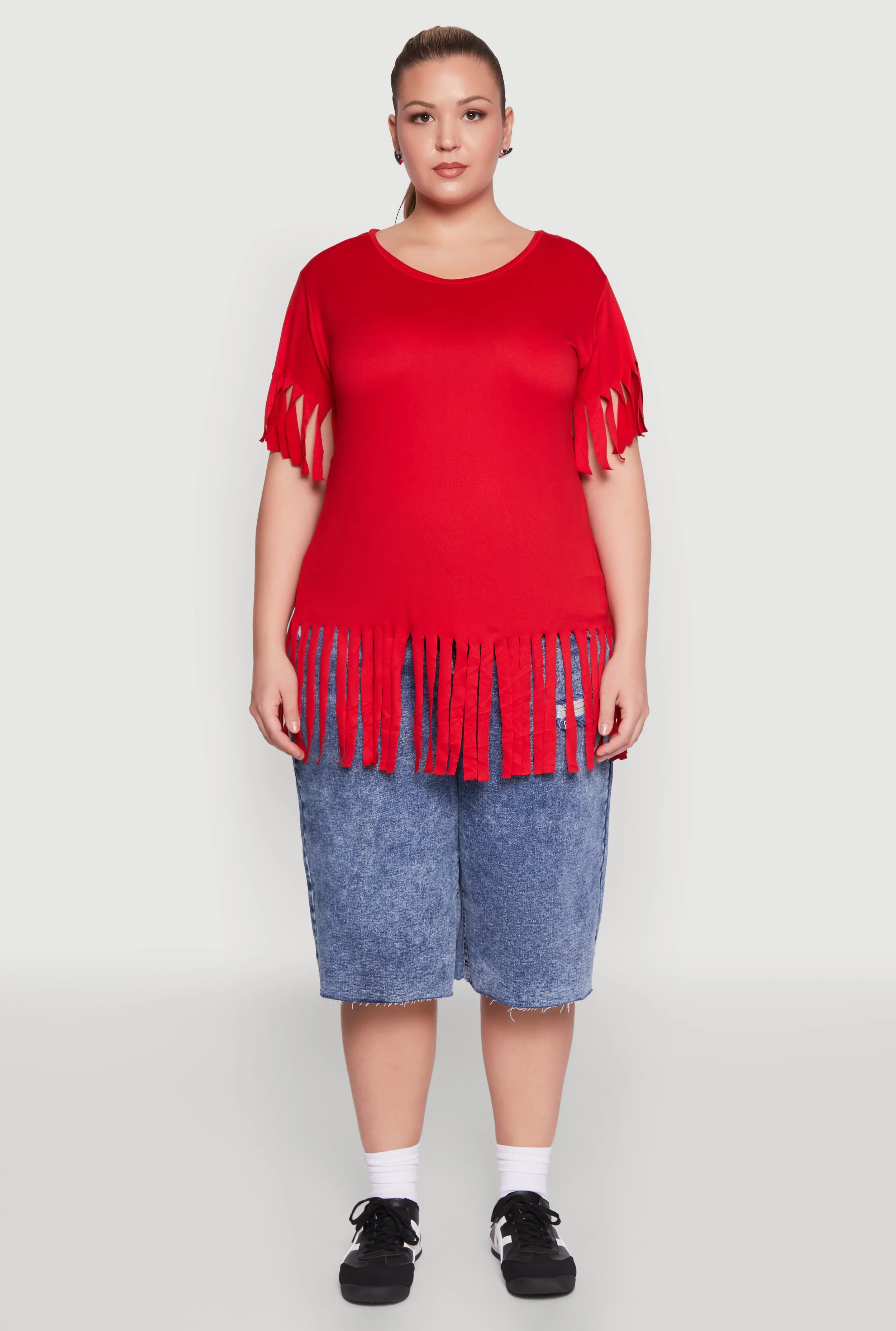Plus Size Fringe Sleeve Tee sold by Rainbow product image thumbnail 3