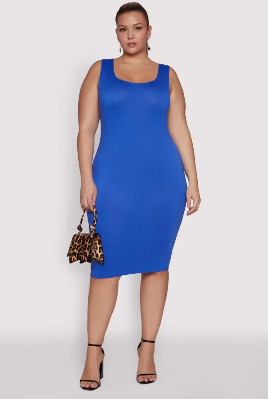 Plus Size Scoop Neck Tank Dress sold by Rainbow