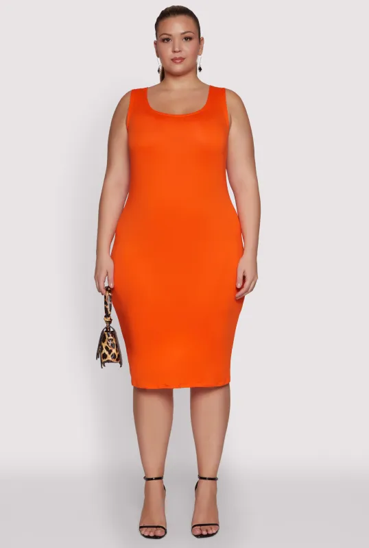 Plus Size Scoop Neck Tank Dress sold by Rainbow