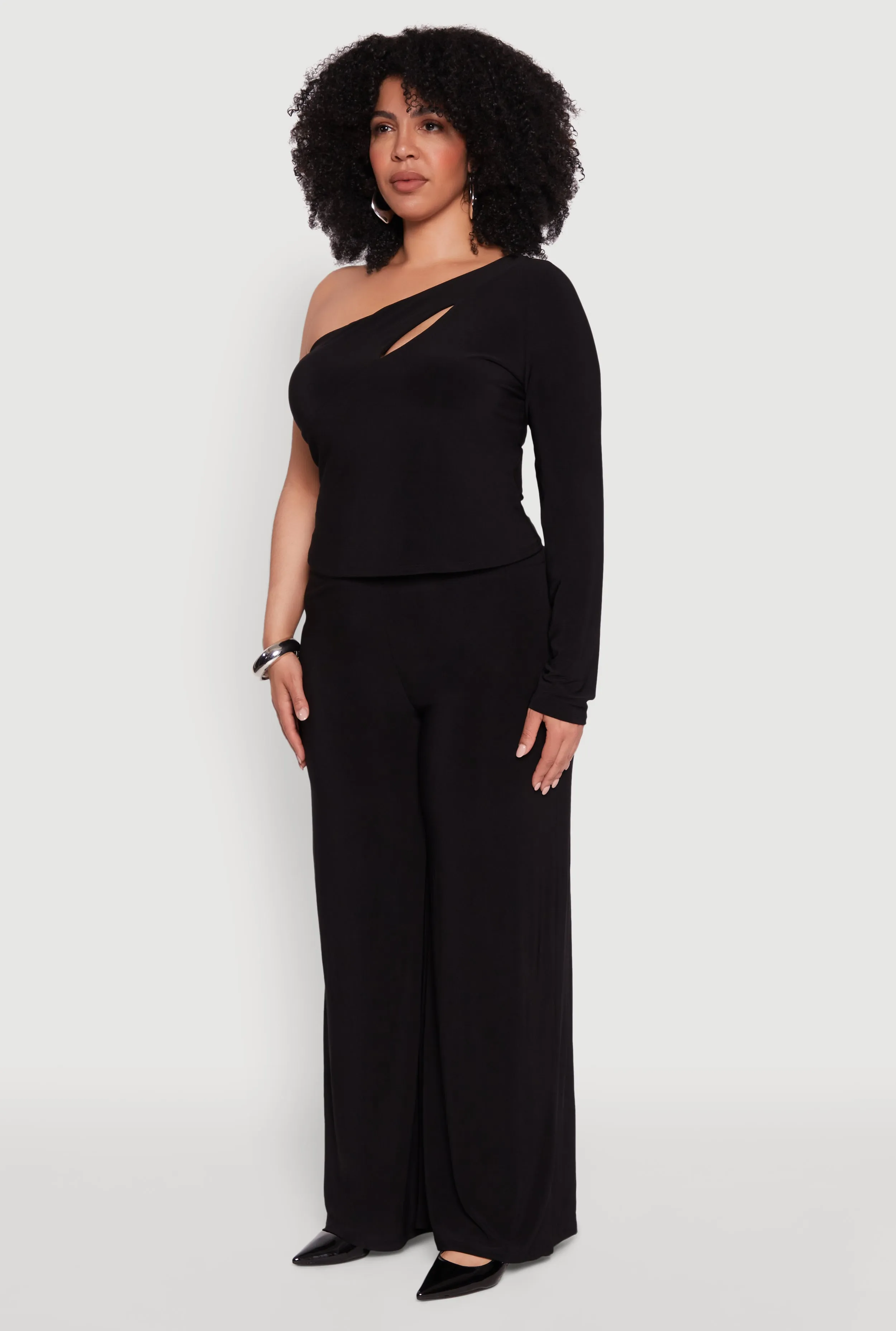 Plus Size One Shoulder Keyhole Top sold by Rainbow product image thumbnail 5