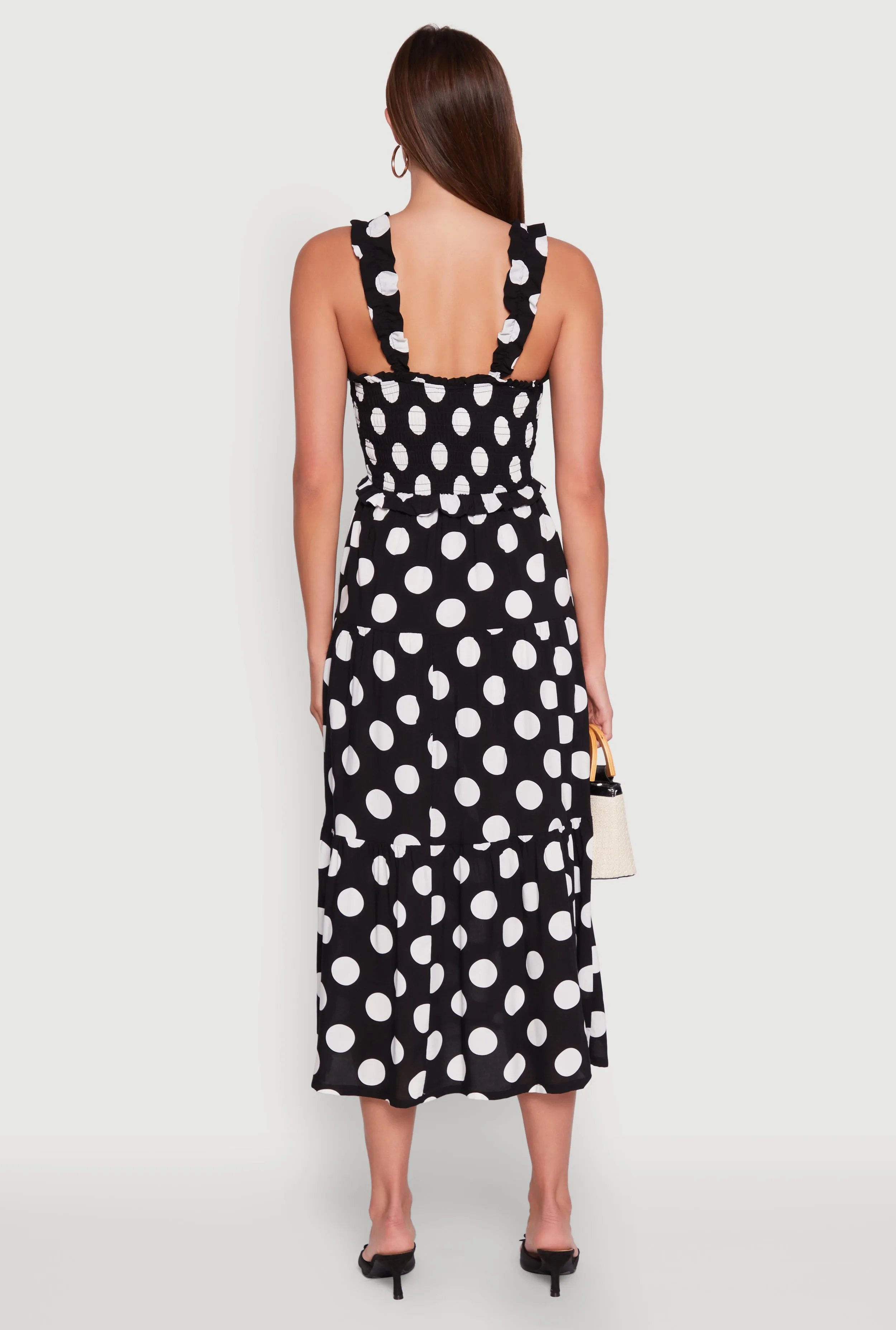 Ruffle Strap Smocked Polka Dot Dress sold by Rainbow product image thumbnail 5