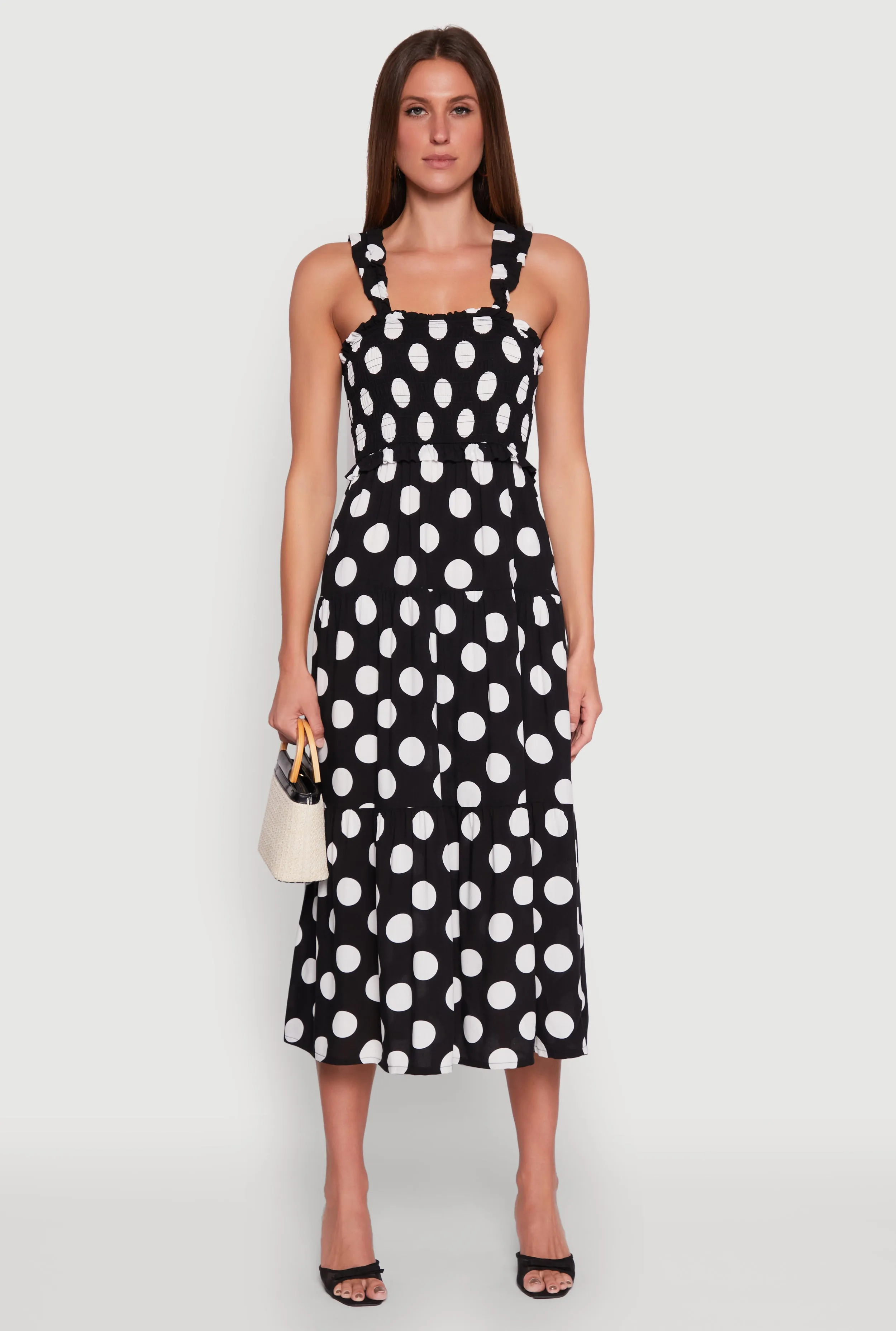 Ruffle Strap Smocked Polka Dot Dress sold by Rainbow product image thumbnail 2