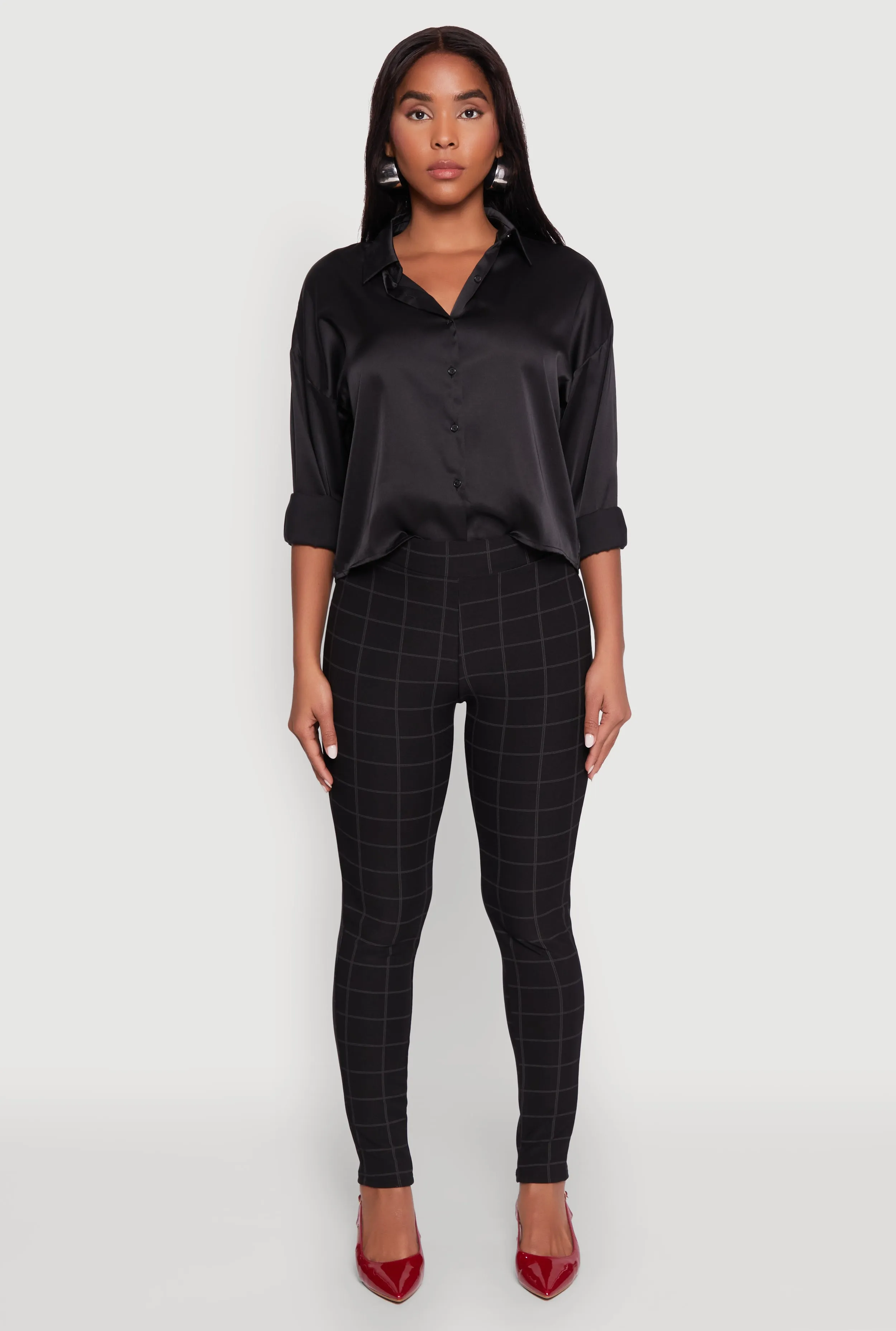 Body Contour Windowpane Plaid Pants sold by Rainbow product image thumbnail 2