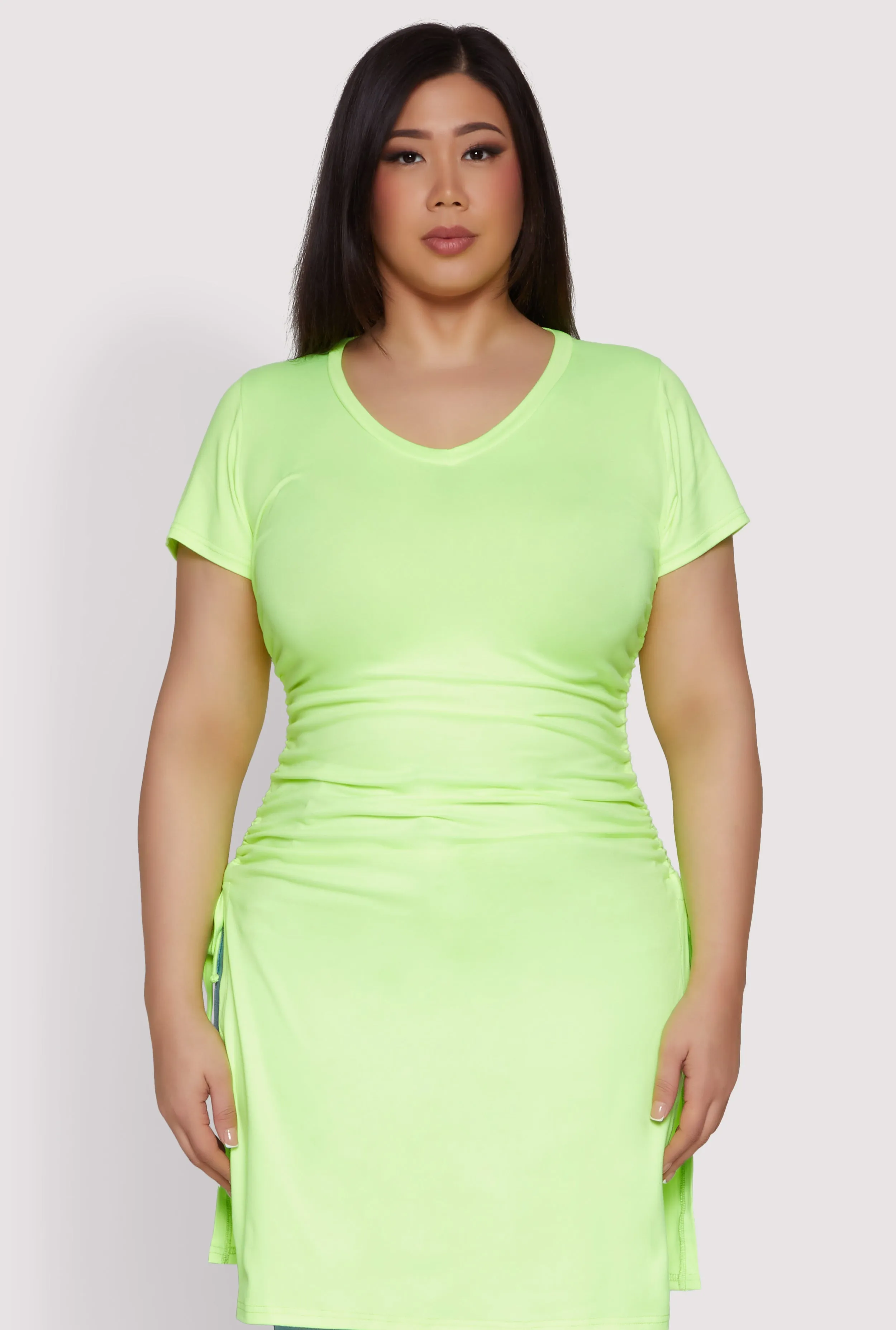 Plus Size Ruched Side Slit Maxi Top sold by Rainbow product image thumbnail 2