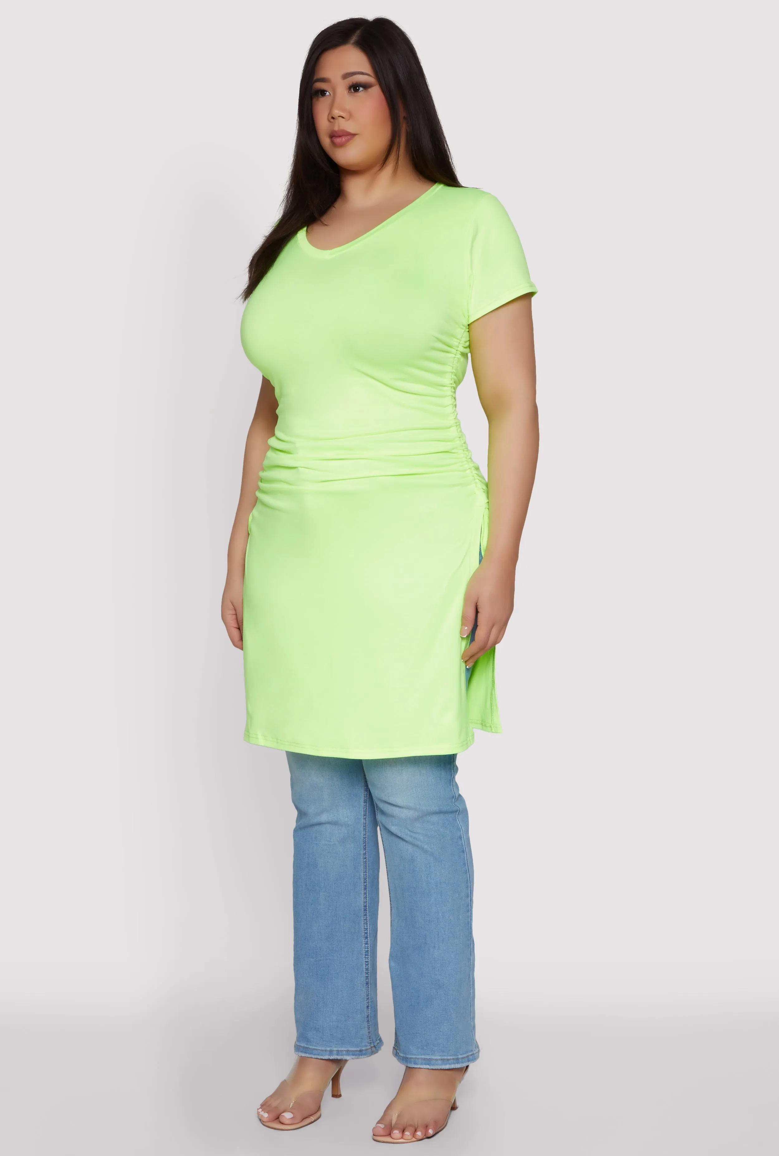 Plus Size Ruched Side Slit Maxi Top sold by Rainbow product image thumbnail 5