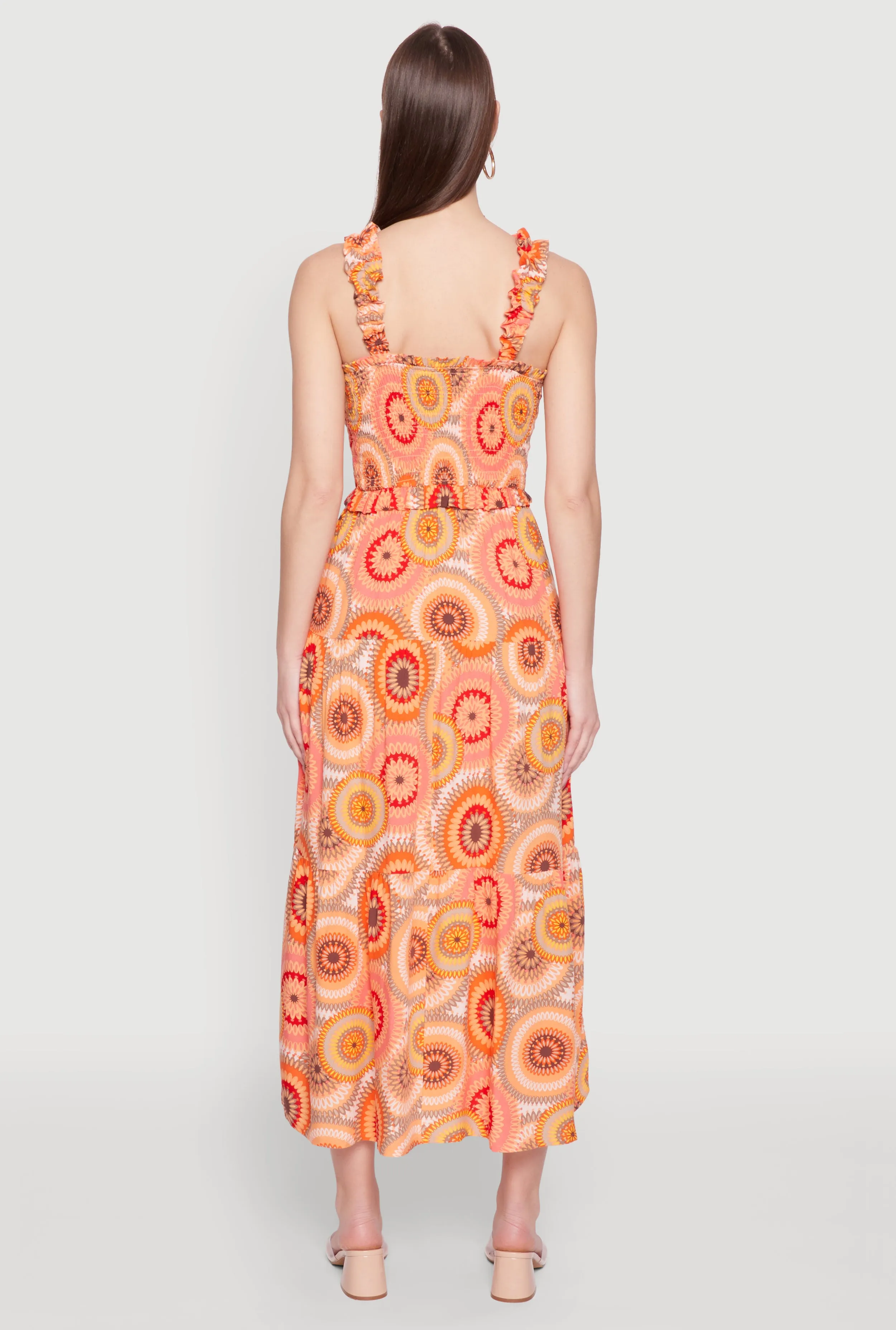 Square Neck Tiered Midi Dress sold by Rainbow product image thumbnail 5