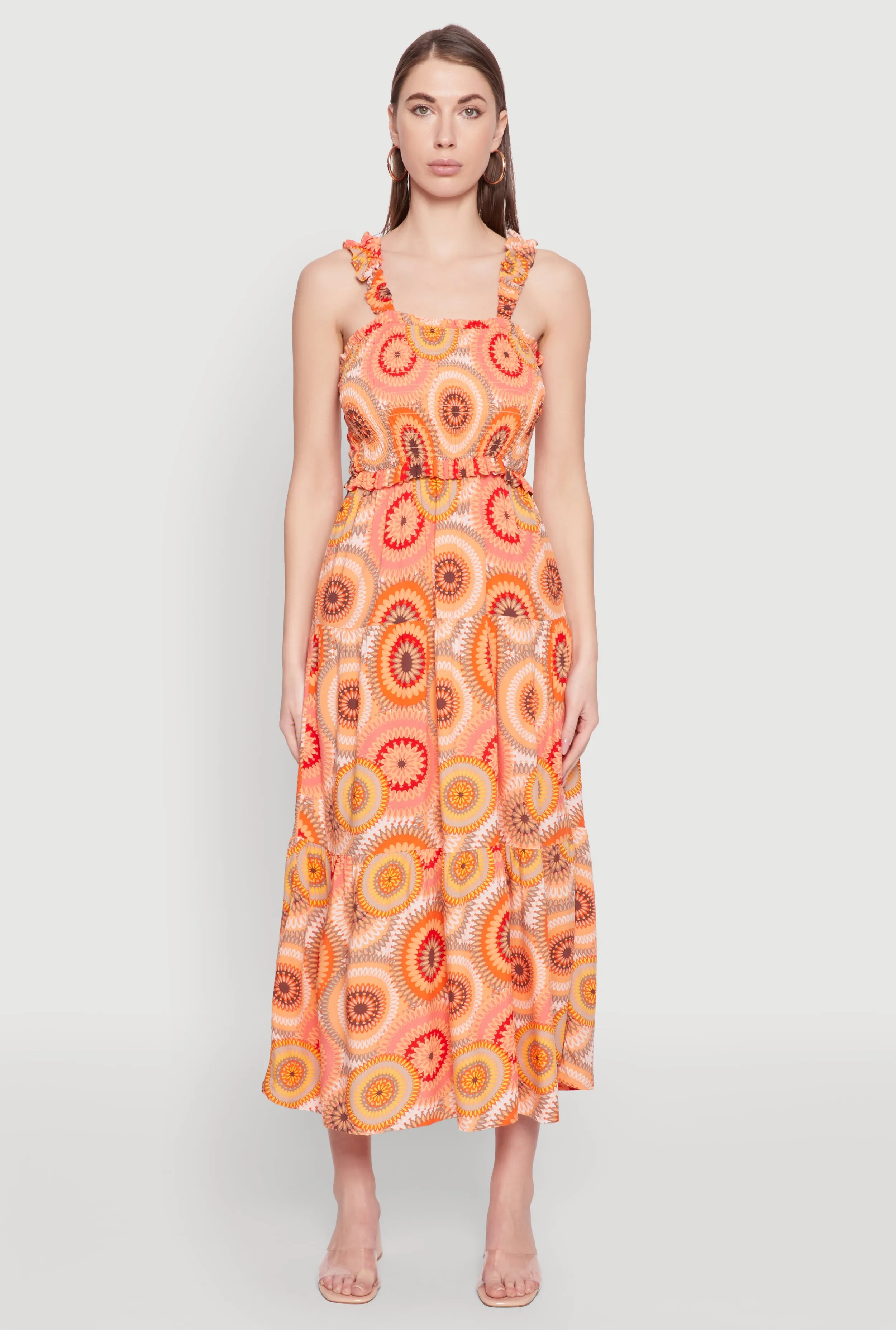 Square Neck Tiered Midi Dress sold by Rainbow product image thumbnail 2