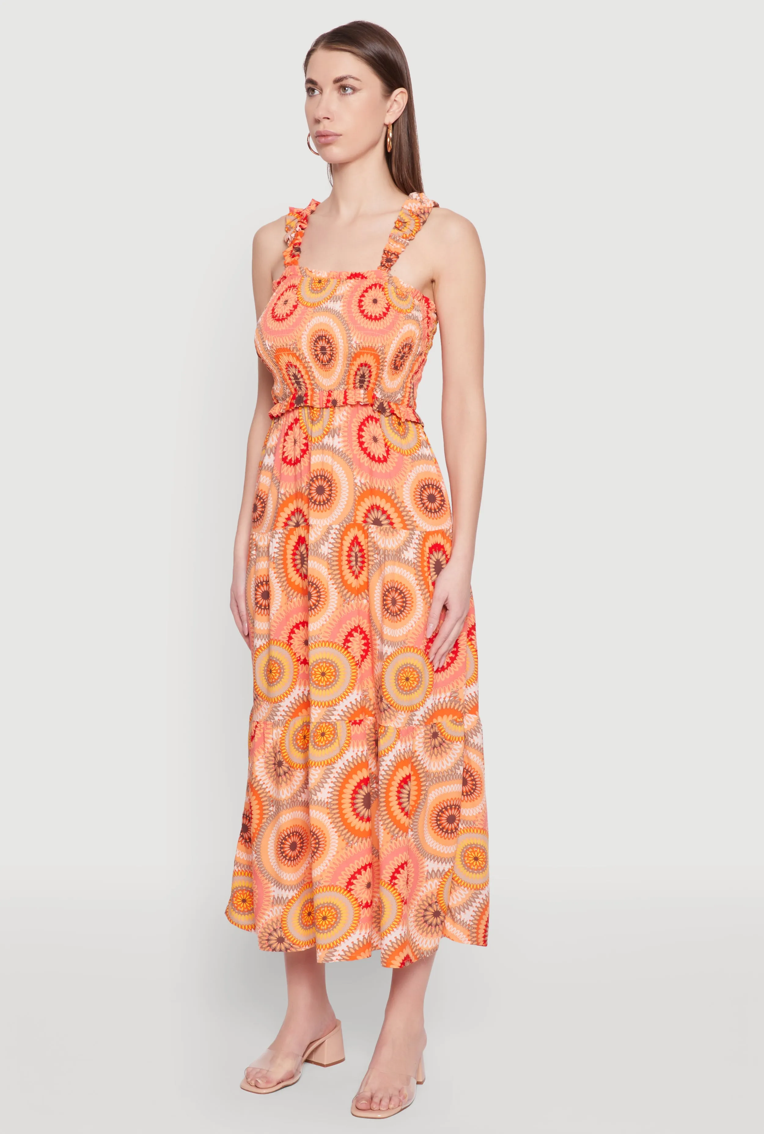 Square Neck Tiered Midi Dress sold by Rainbow product image thumbnail 3