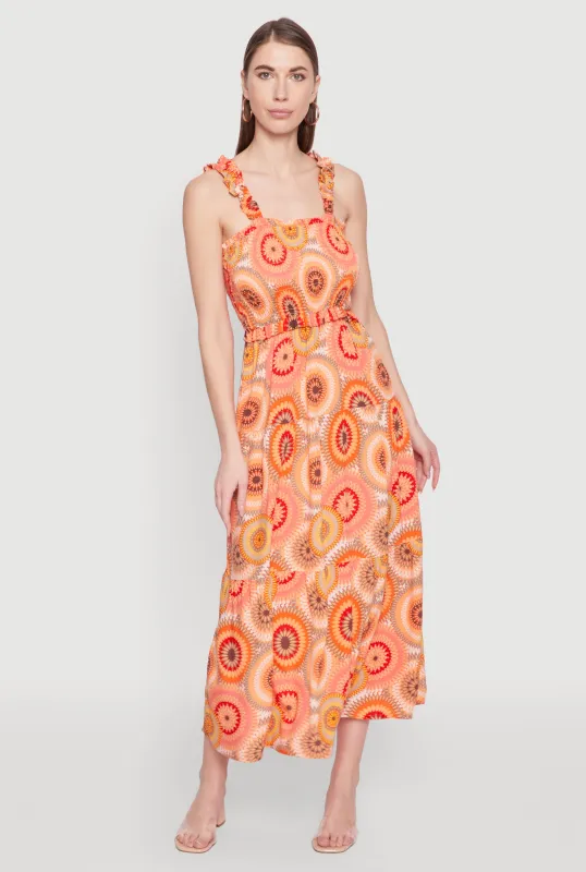 Square Neck Tiered Midi Dress sold by Rainbow