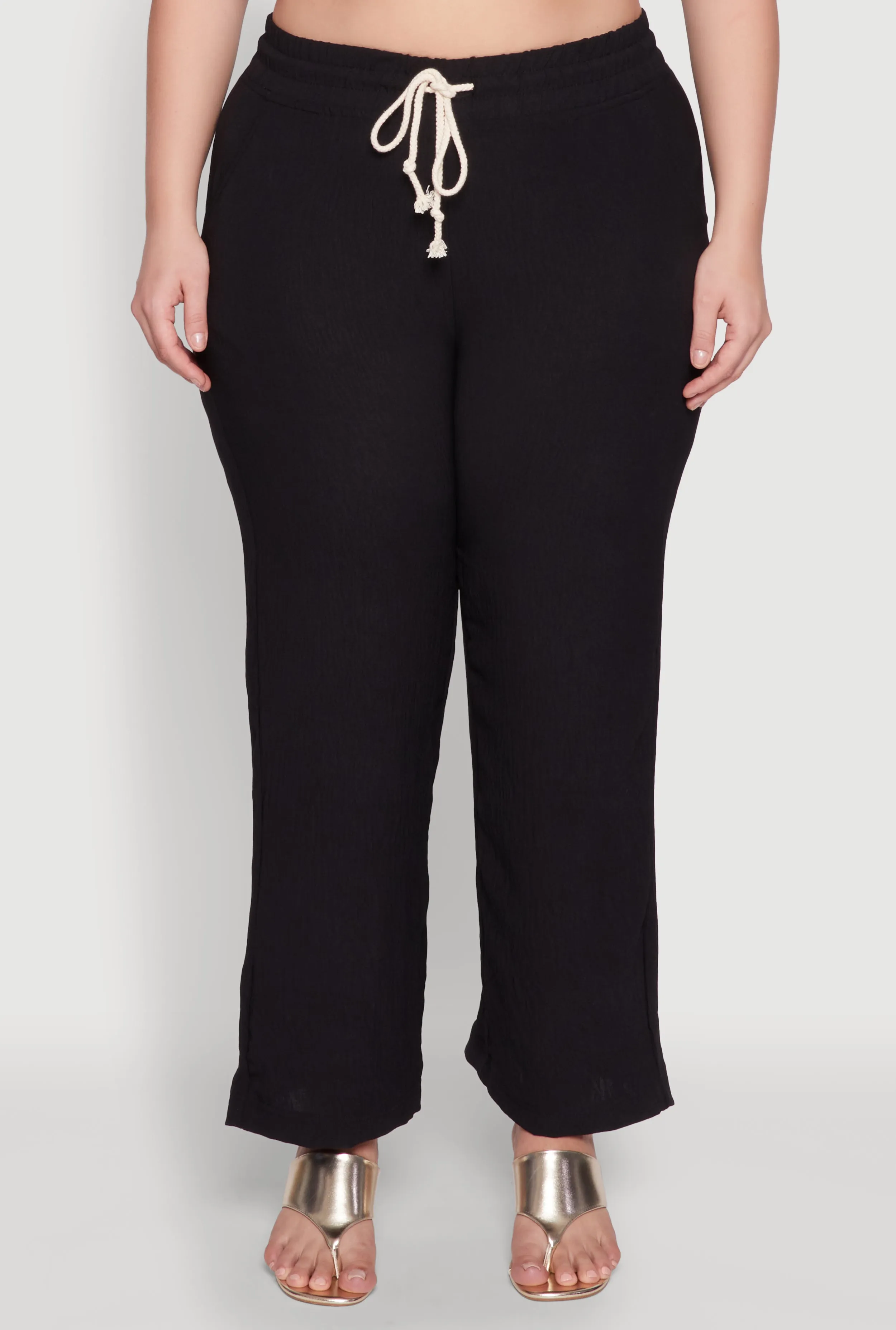 Plus Size Airy High Waisted Palazzo Pants sold by Rainbow product image thumbnail 3