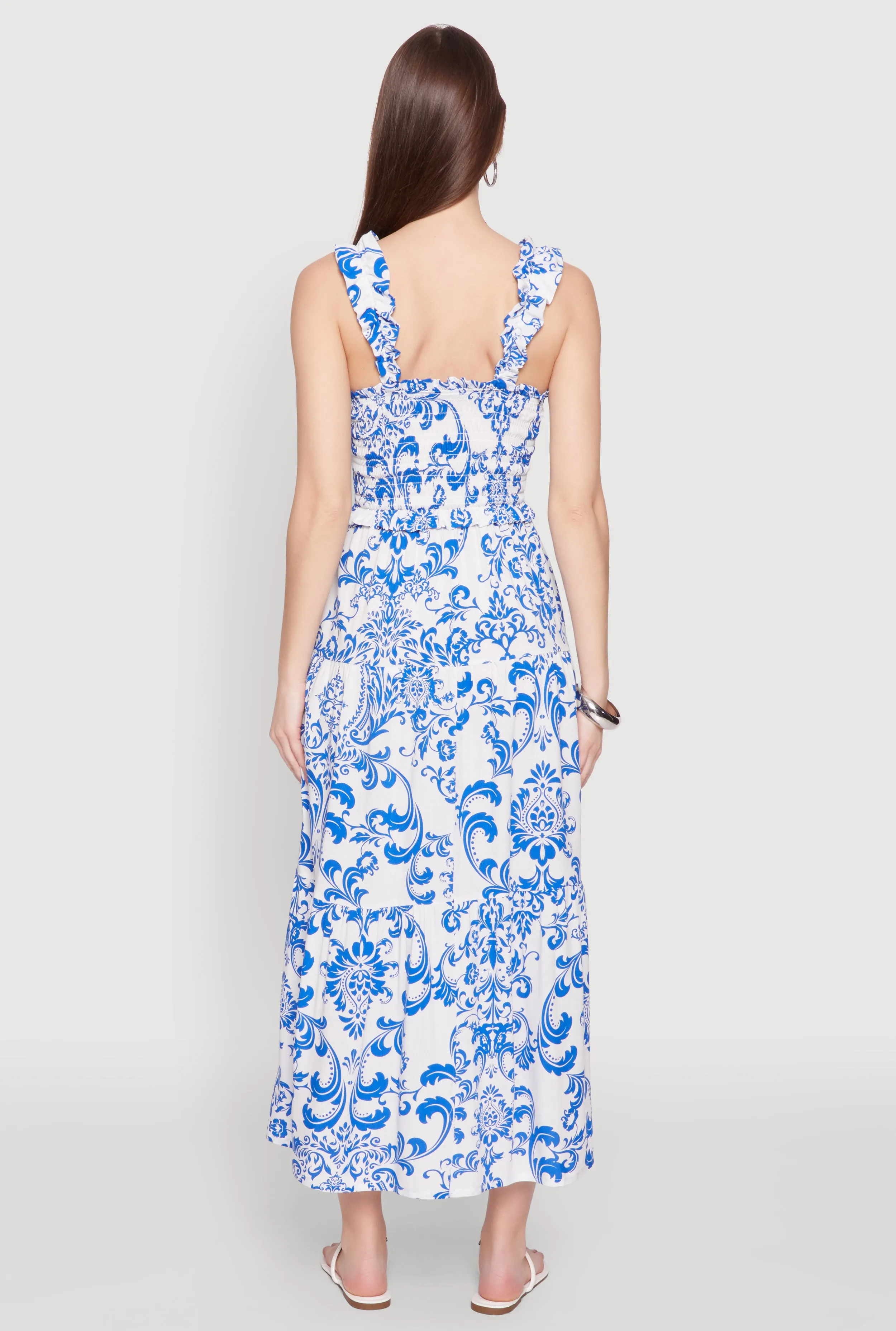 Ruffle Strap Printed Smocked Sundress sold by Rainbow product image thumbnail 5