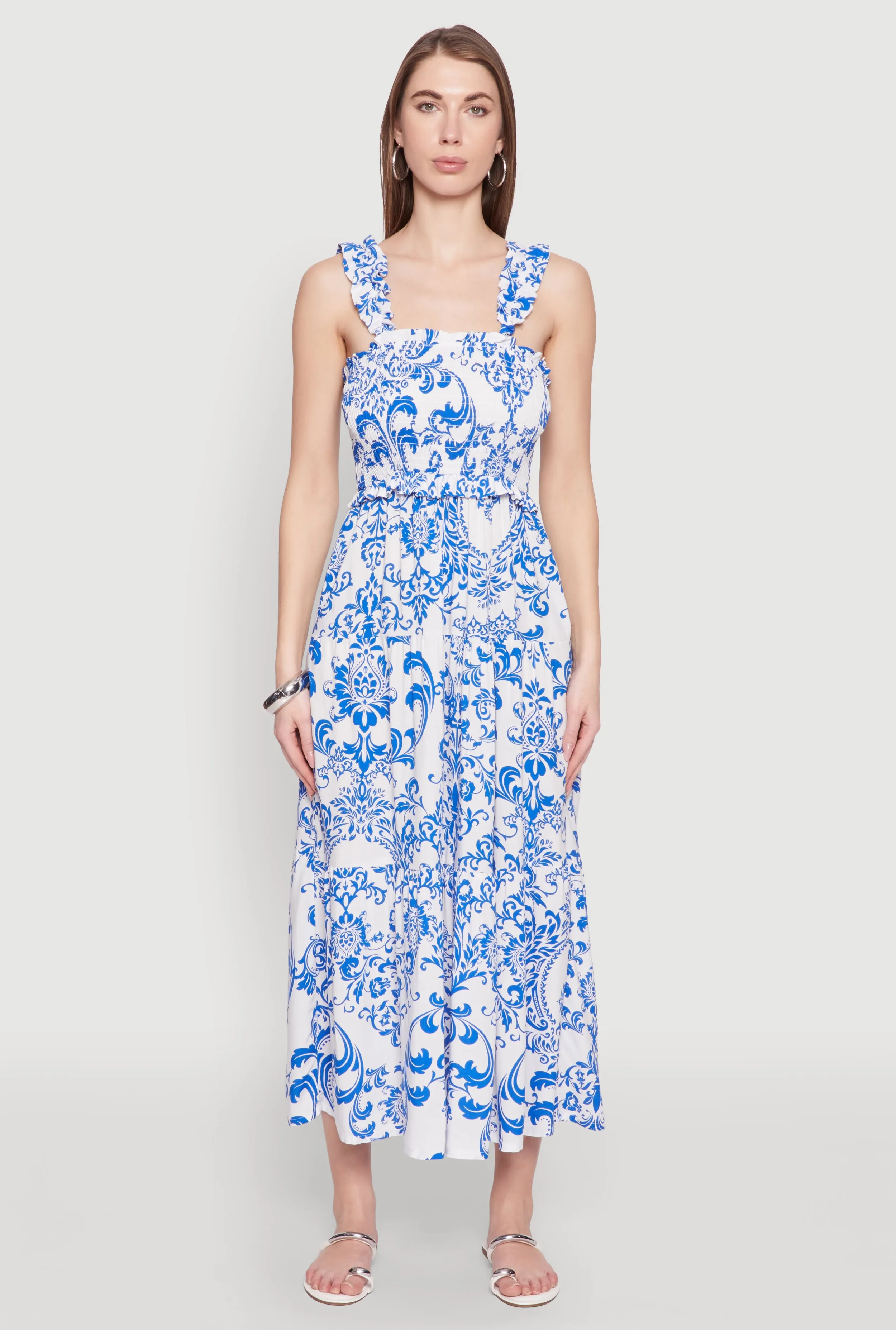 Ruffle Strap Printed Smocked Sundress sold by Rainbow product image thumbnail 2