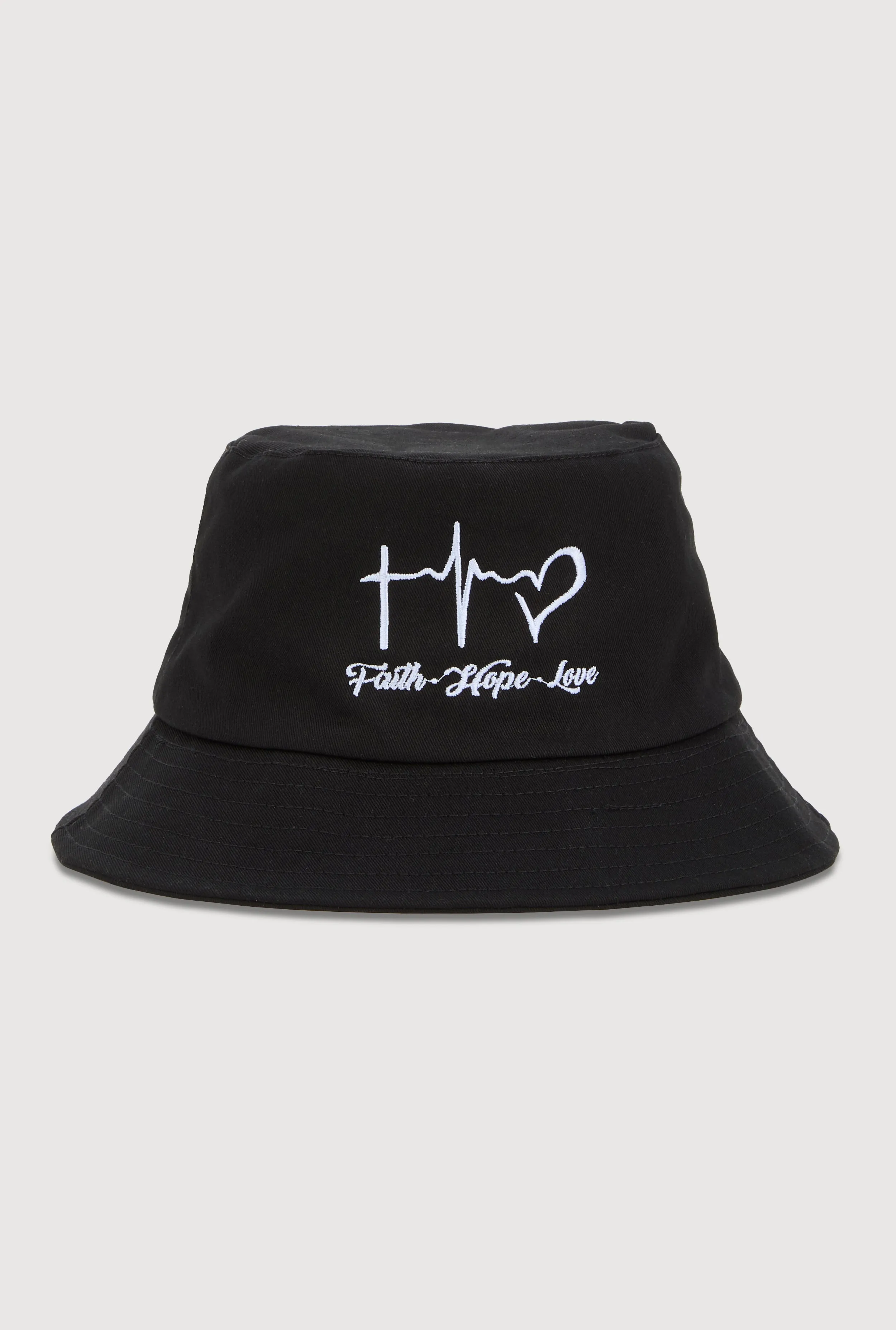 Faith Hope Love Embroidered Bucket Hat sold by Rainbow