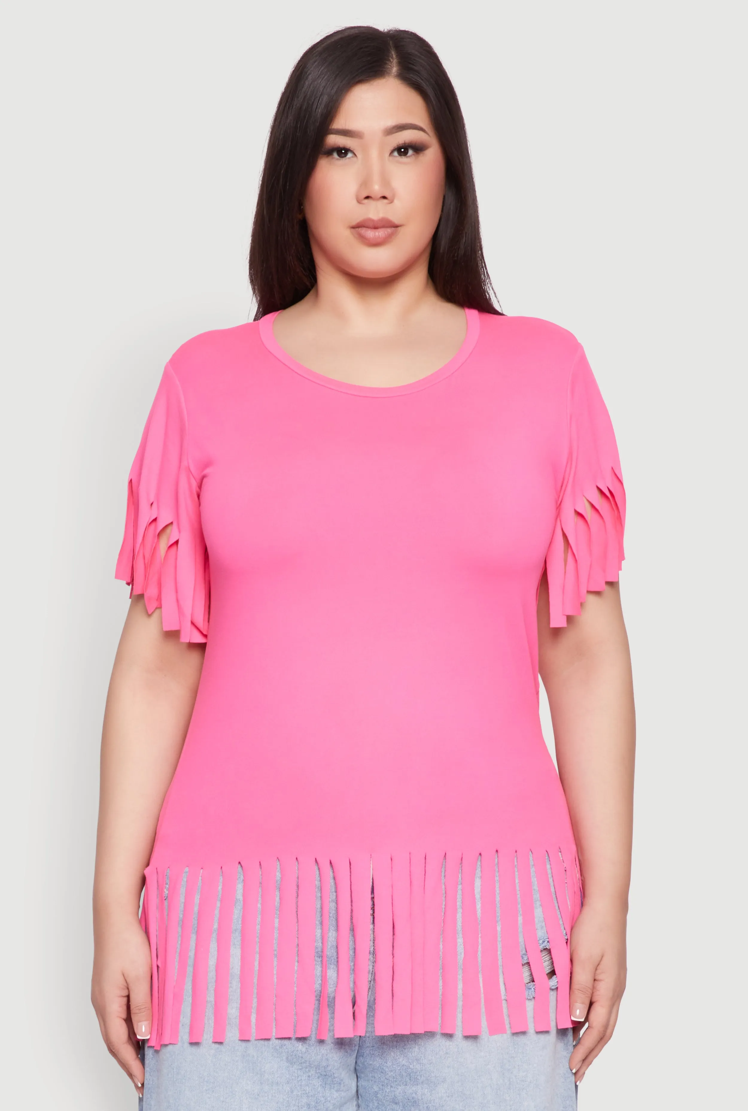 Plus Size Fringe Hem Tee sold by Rainbow product image thumbnail 2