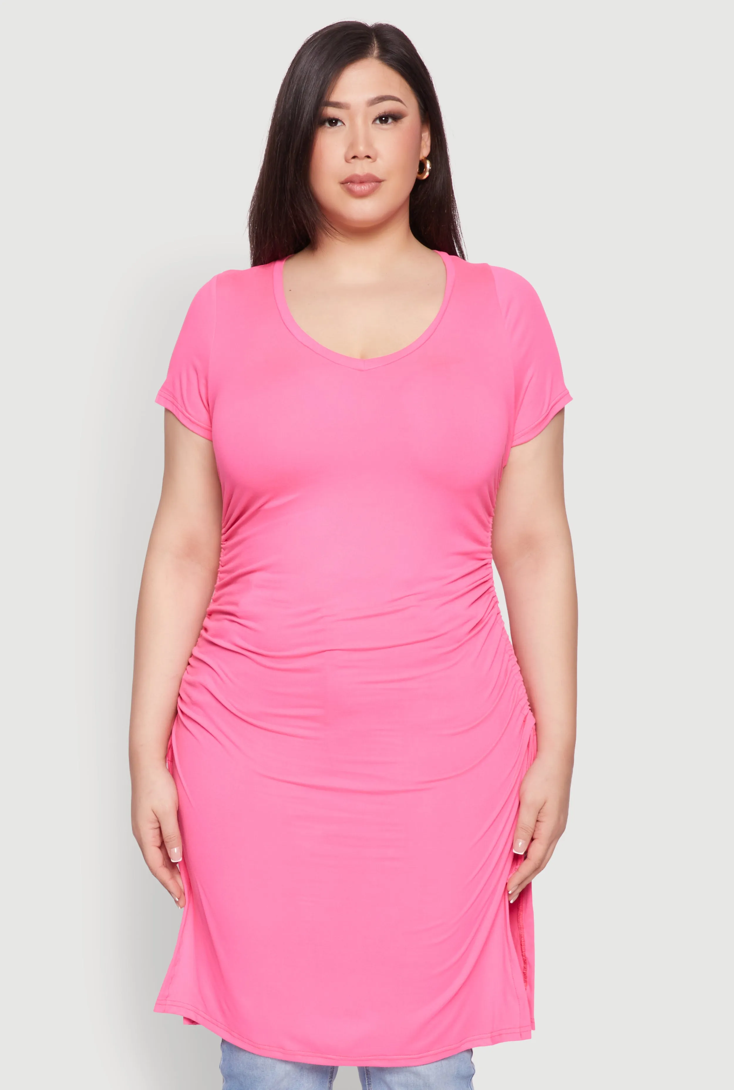 Plus Size Ruched Side Slit Maxi Top sold by Rainbow product image thumbnail 2